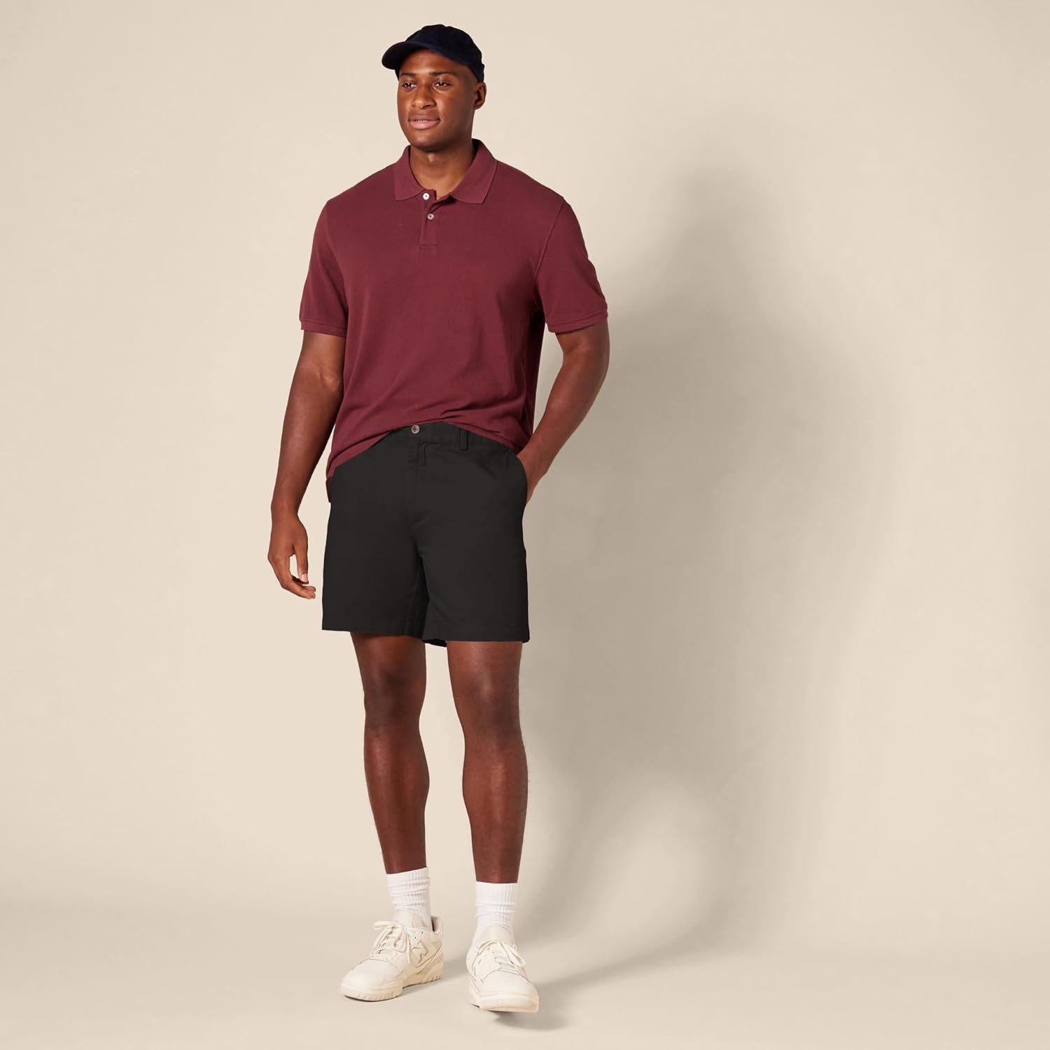 image:imageAmazon Essentials Mens SlimFit 7 Chino ShortsBlack