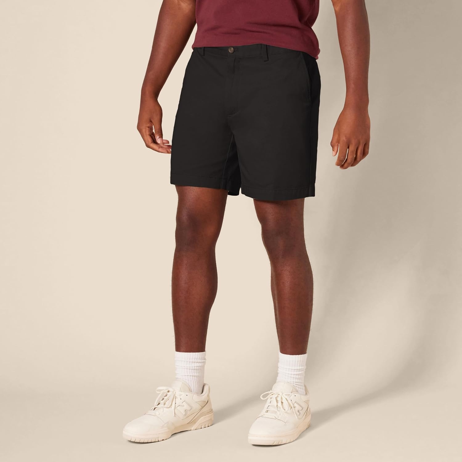 image:imageAmazon Essentials Mens SlimFit 7 Chino ShortsBlack