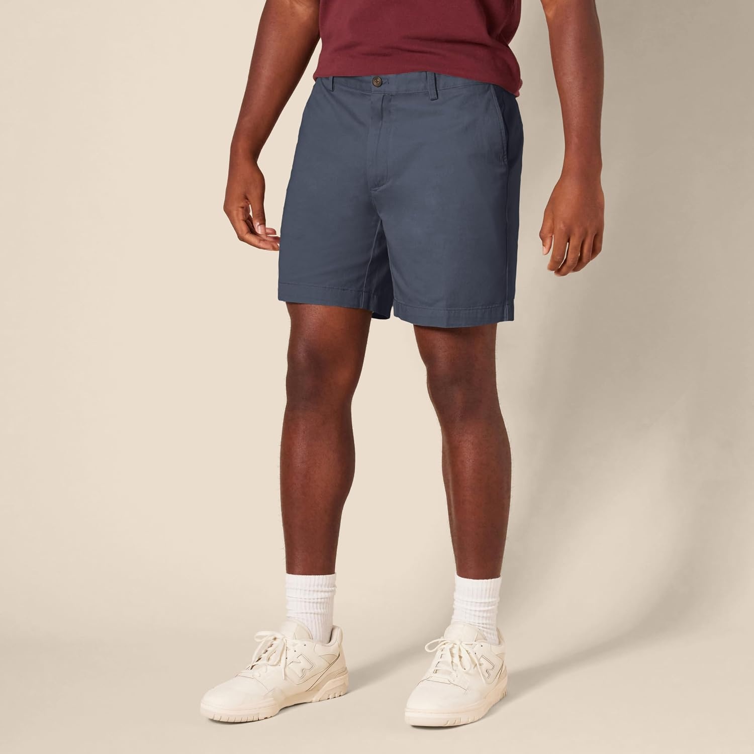 image:imageAmazon Essentials Mens SlimFit 7 Chino ShortsDark Navy