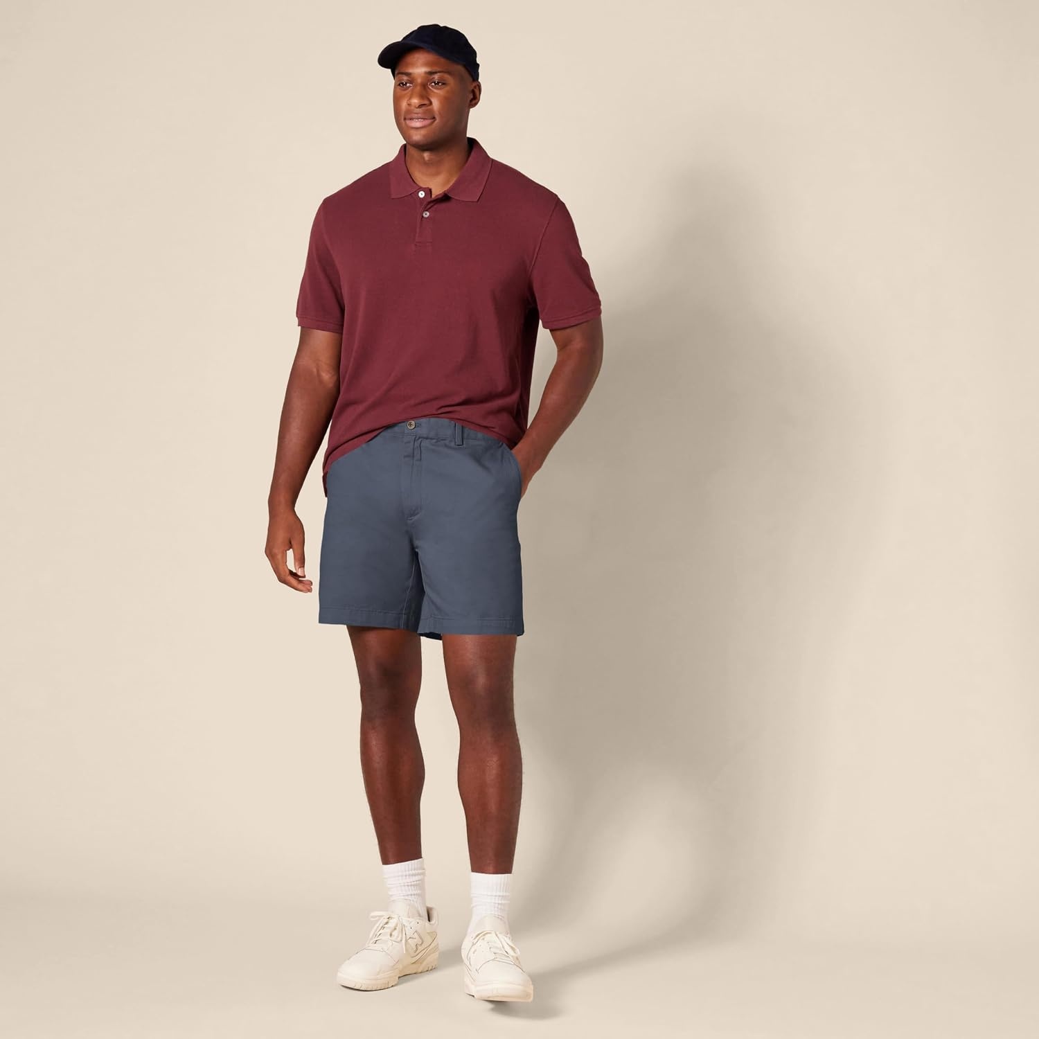 image:imageAmazon Essentials Mens SlimFit 7 Chino ShortsDark Navy