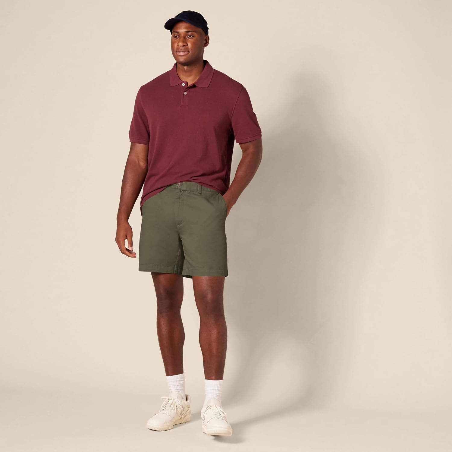 image:imageAmazon Essentials Mens SlimFit 7 Chino ShortsDark Olive