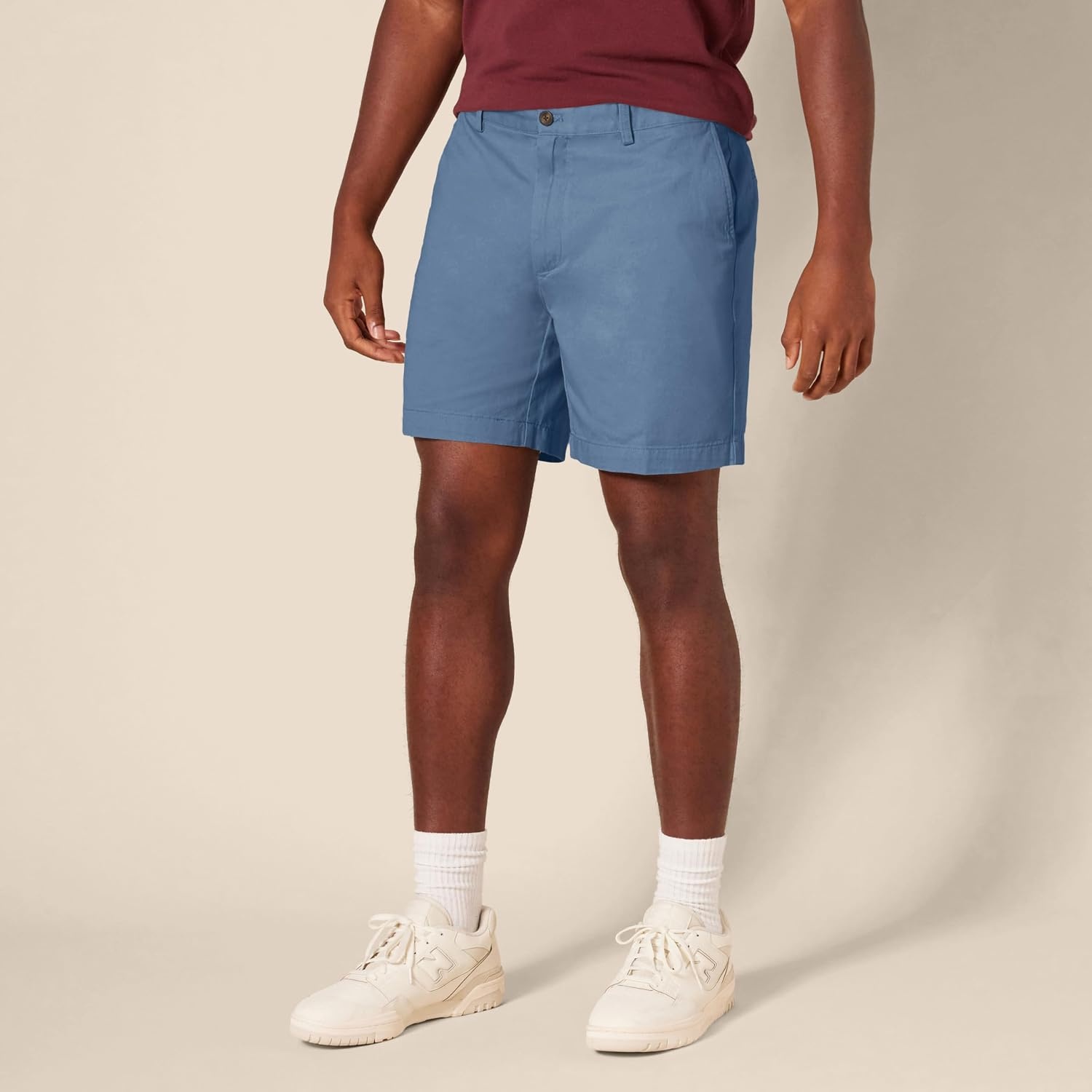 image:imageAmazon Essentials Mens SlimFit 7 Chino ShortsDeep Blue