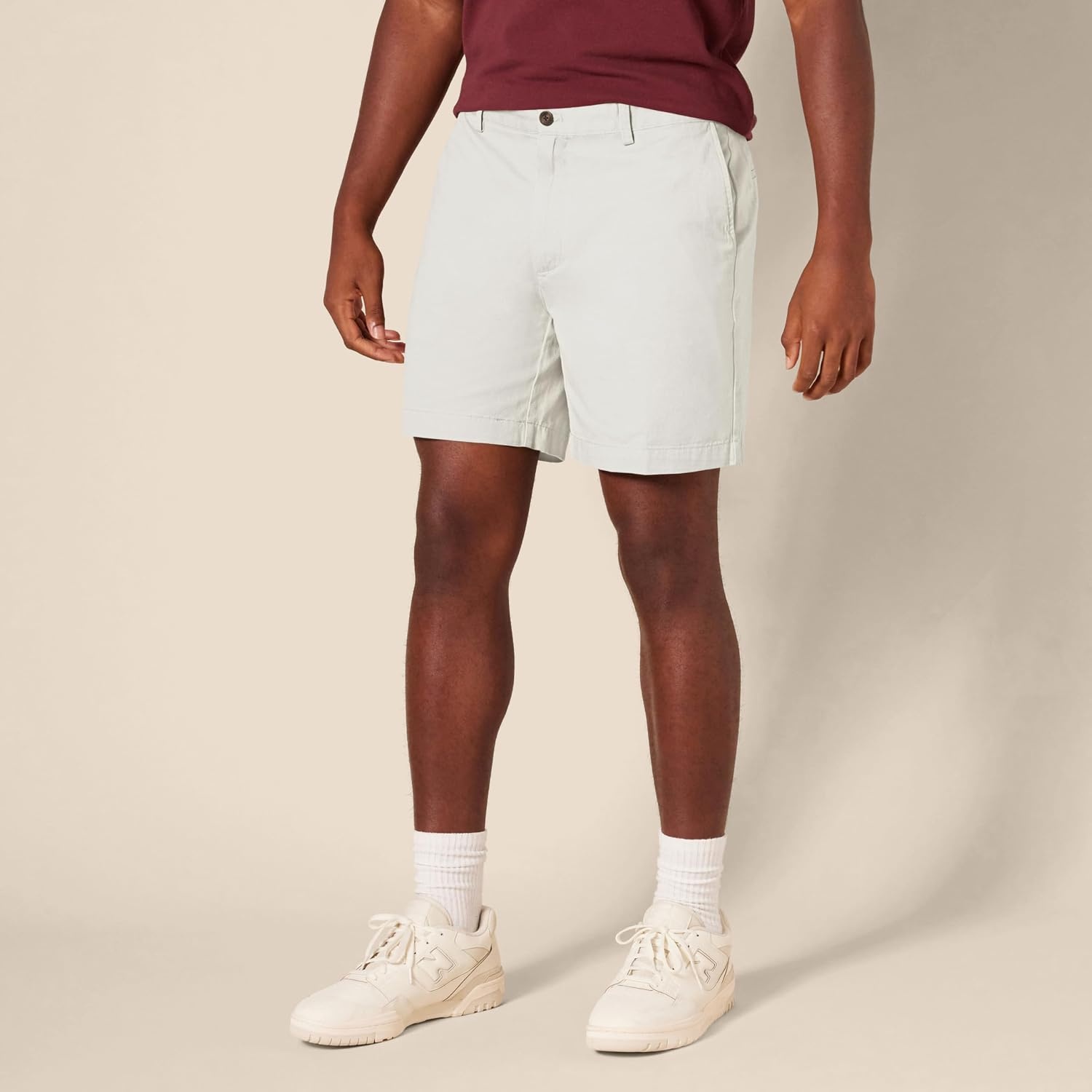image:imageAmazon Essentials Mens SlimFit 7 Chino ShortsGrey