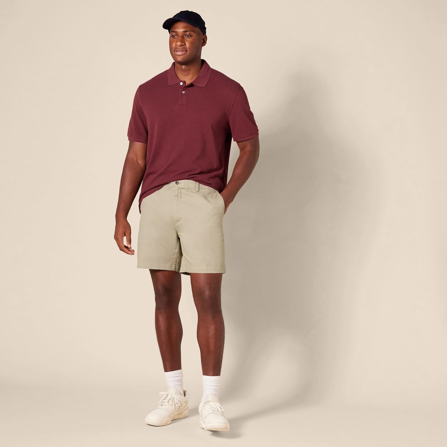 image:imageAmazon Essentials Mens SlimFit 7 Chino ShortsKhaki