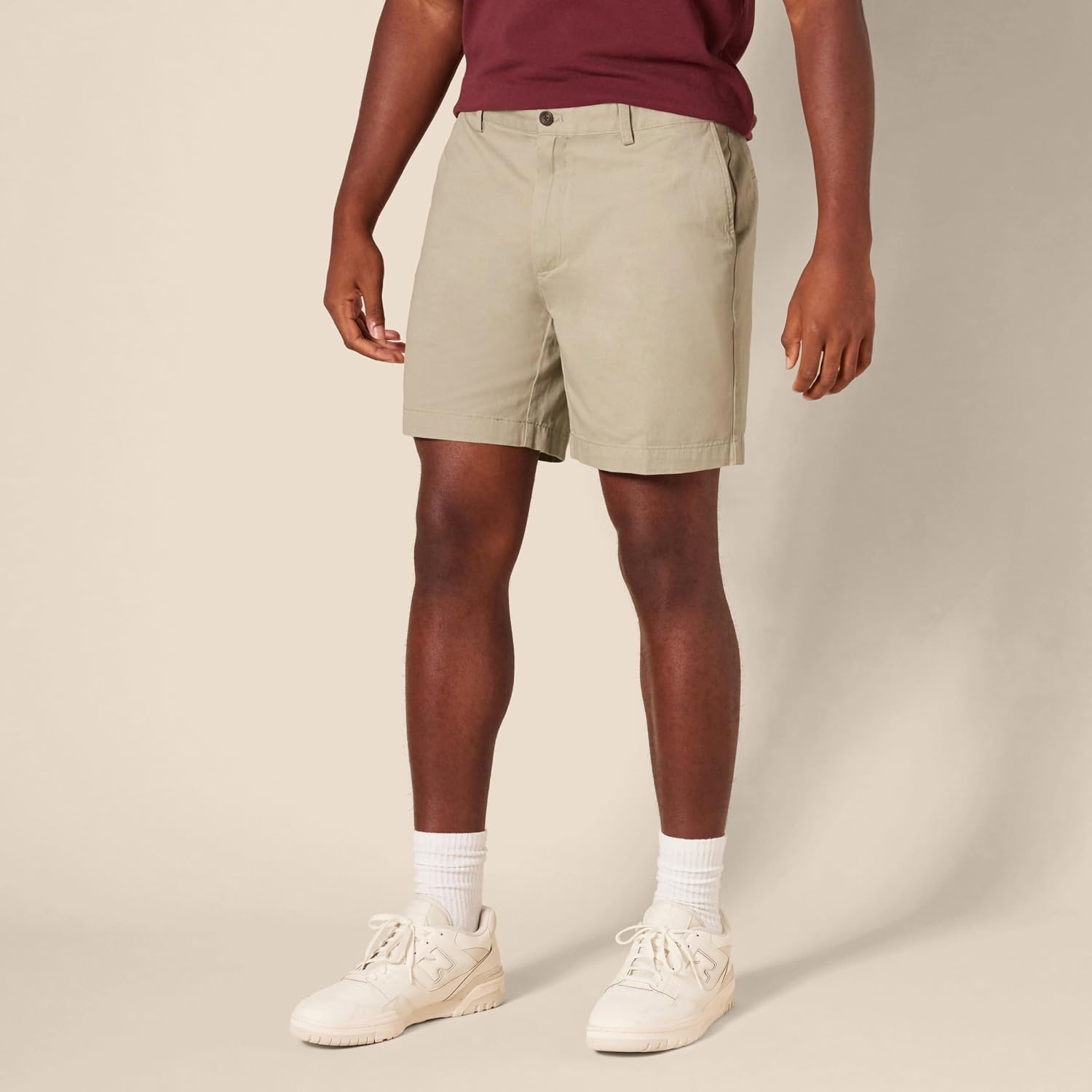 image:imageAmazon Essentials Mens SlimFit 7 Chino ShortsKhaki