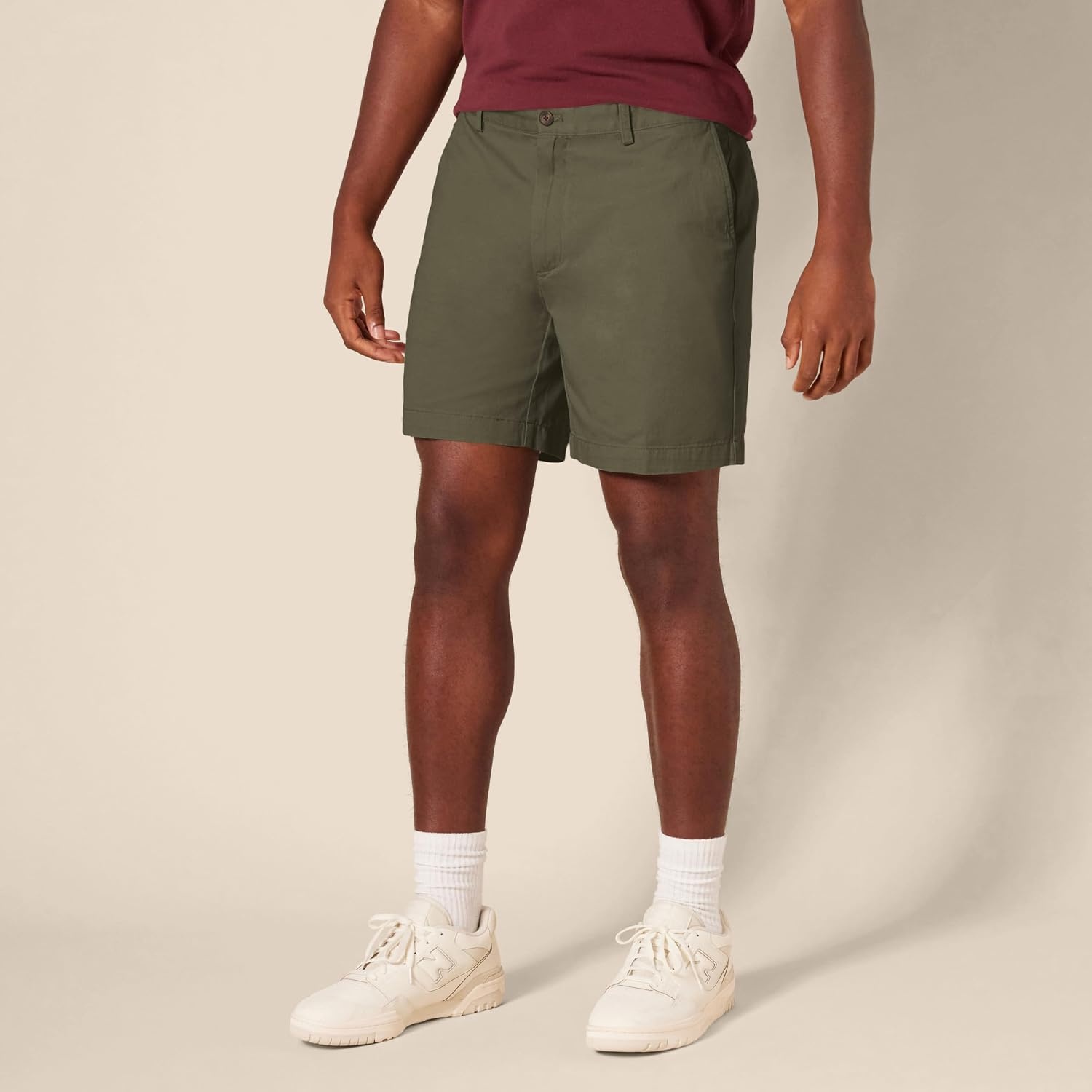 image:imageAmazon Essentials Mens SlimFit 7 Chino ShortsOlive