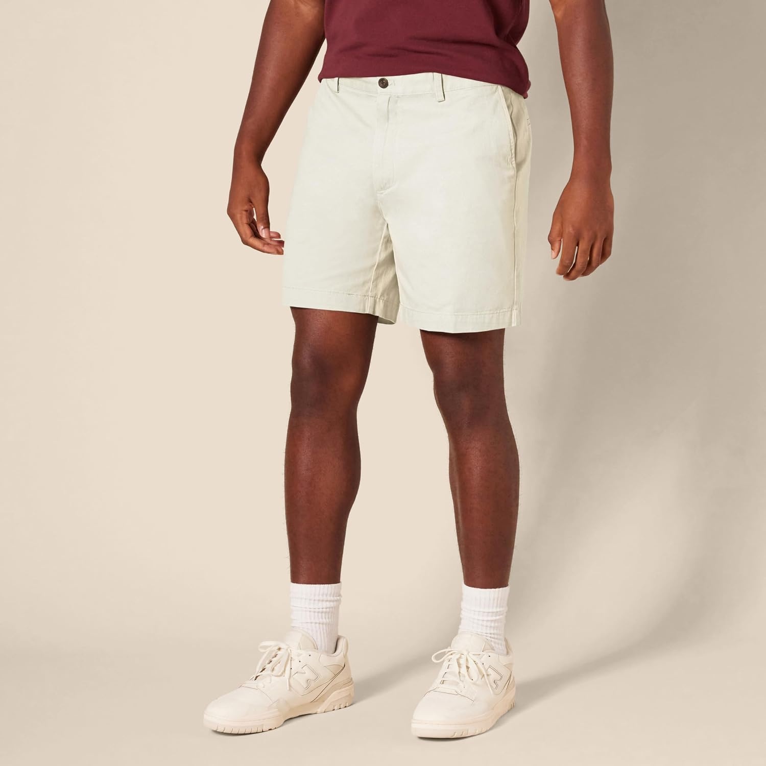 image:imageAmazon Essentials Mens SlimFit 7 Chino ShortsStone