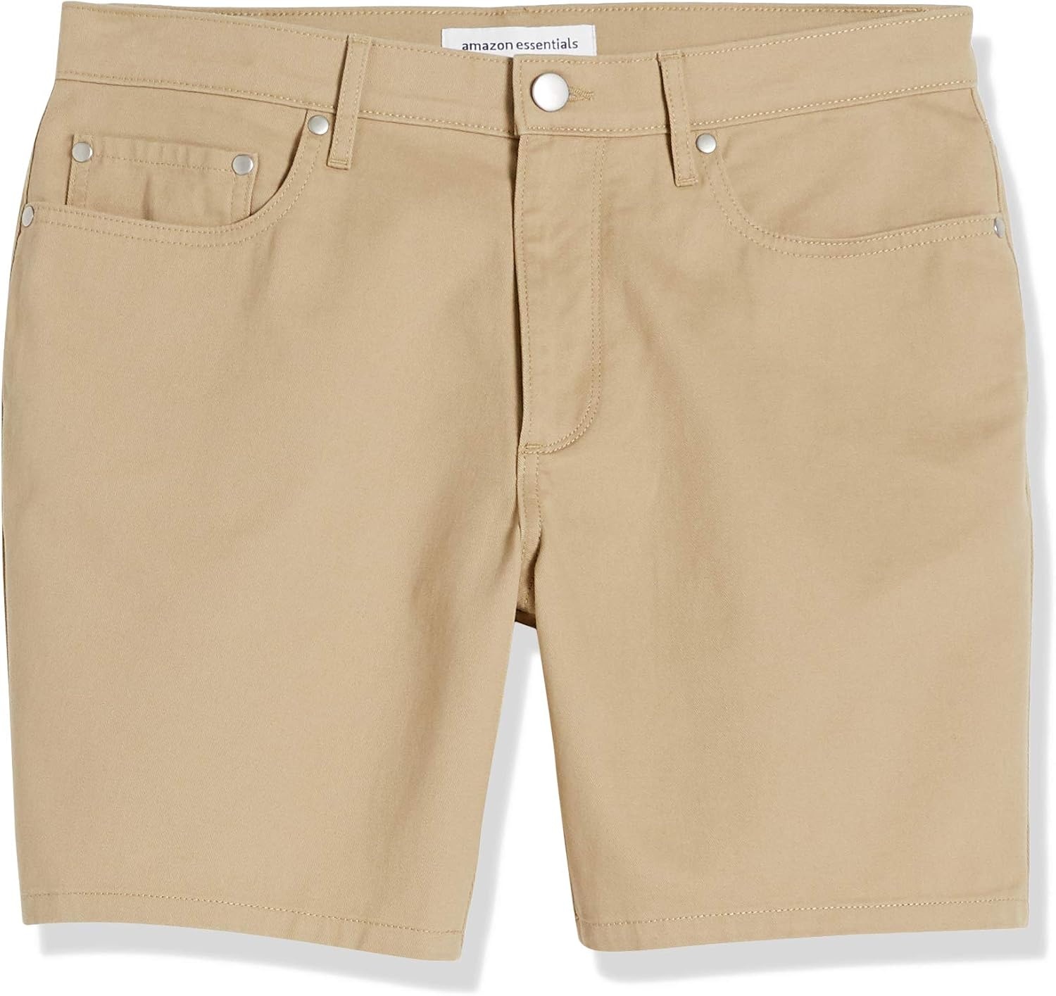 image:imageAmazon Essentials Mens SlimFit 7 Inseam Stretch 5Pocket Shorts with Tapered LegKhaki
