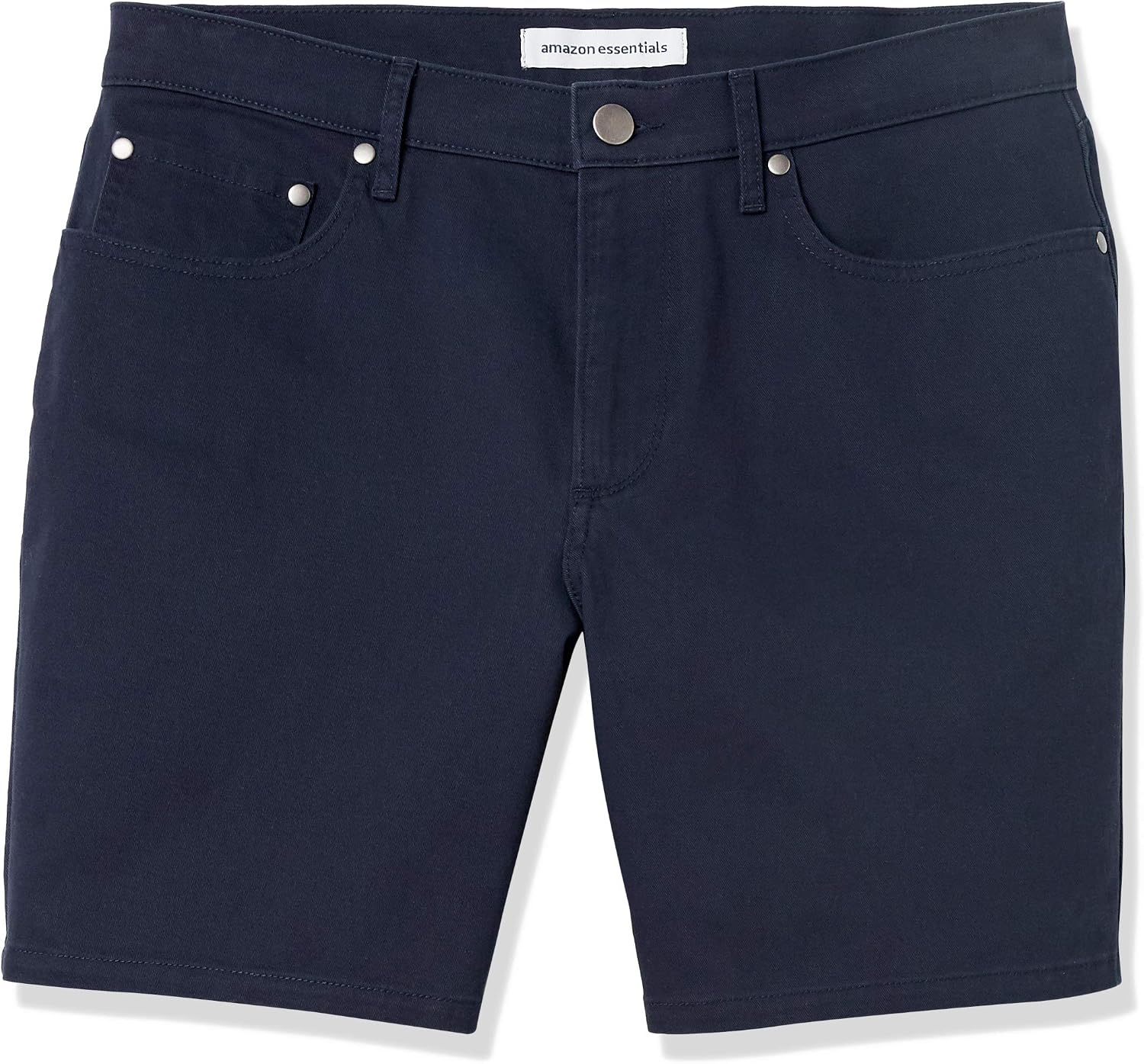 image:imageAmazon Essentials Mens SlimFit 7 Inseam Stretch 5Pocket Shorts with Tapered LegMidnight Blue