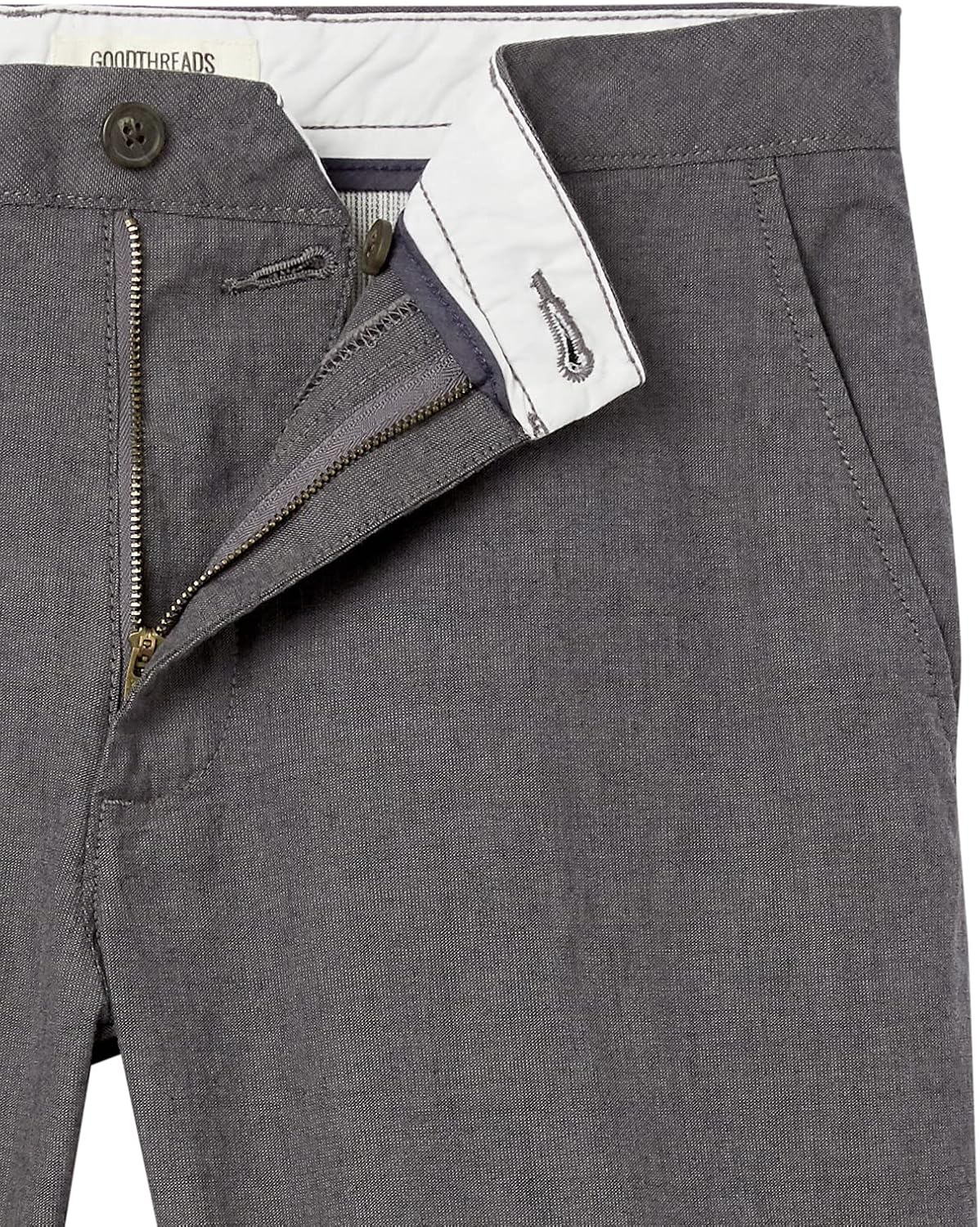 image:imageAmazon Essentials Mens SlimFit 7 Lightweight Comfort Stretch Oxford Shorts with Tapered LegGrey