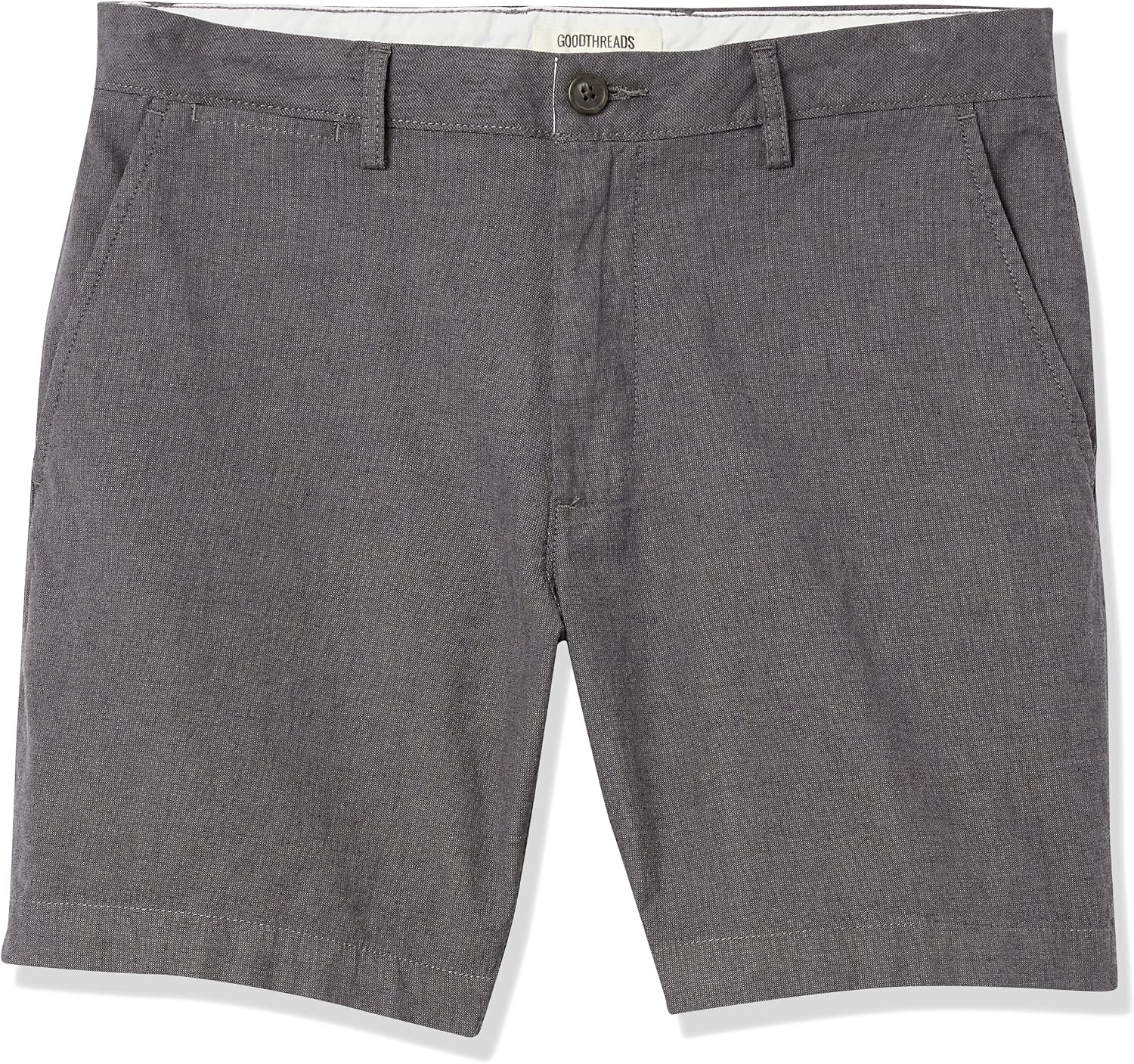 image:imageAmazon Essentials Mens SlimFit 7 Lightweight Comfort Stretch Oxford Shorts with Tapered LegGrey