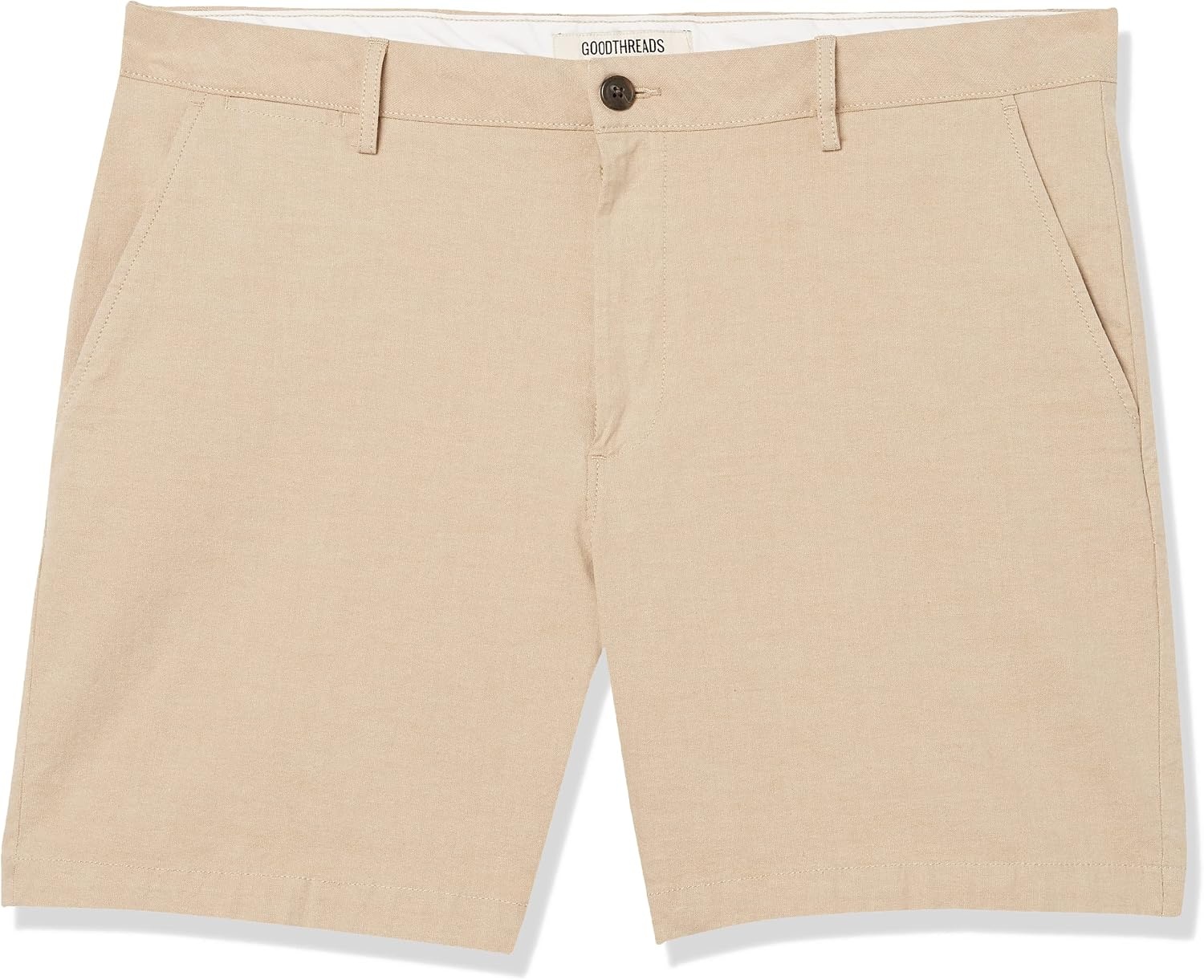 image:imageAmazon Essentials Mens SlimFit 7 Lightweight Comfort Stretch Oxford Shorts with Tapered LegKhaki Brown