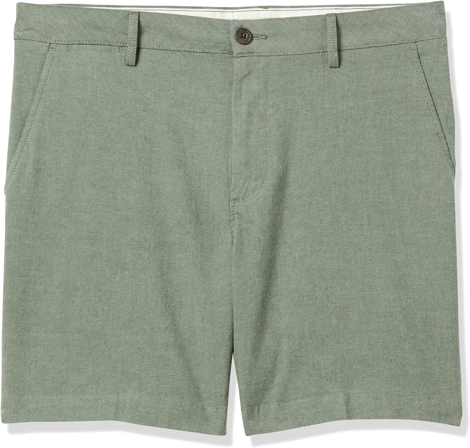 image:imageAmazon Essentials Mens SlimFit 7 Lightweight Comfort Stretch Oxford Shorts with Tapered LegOlive