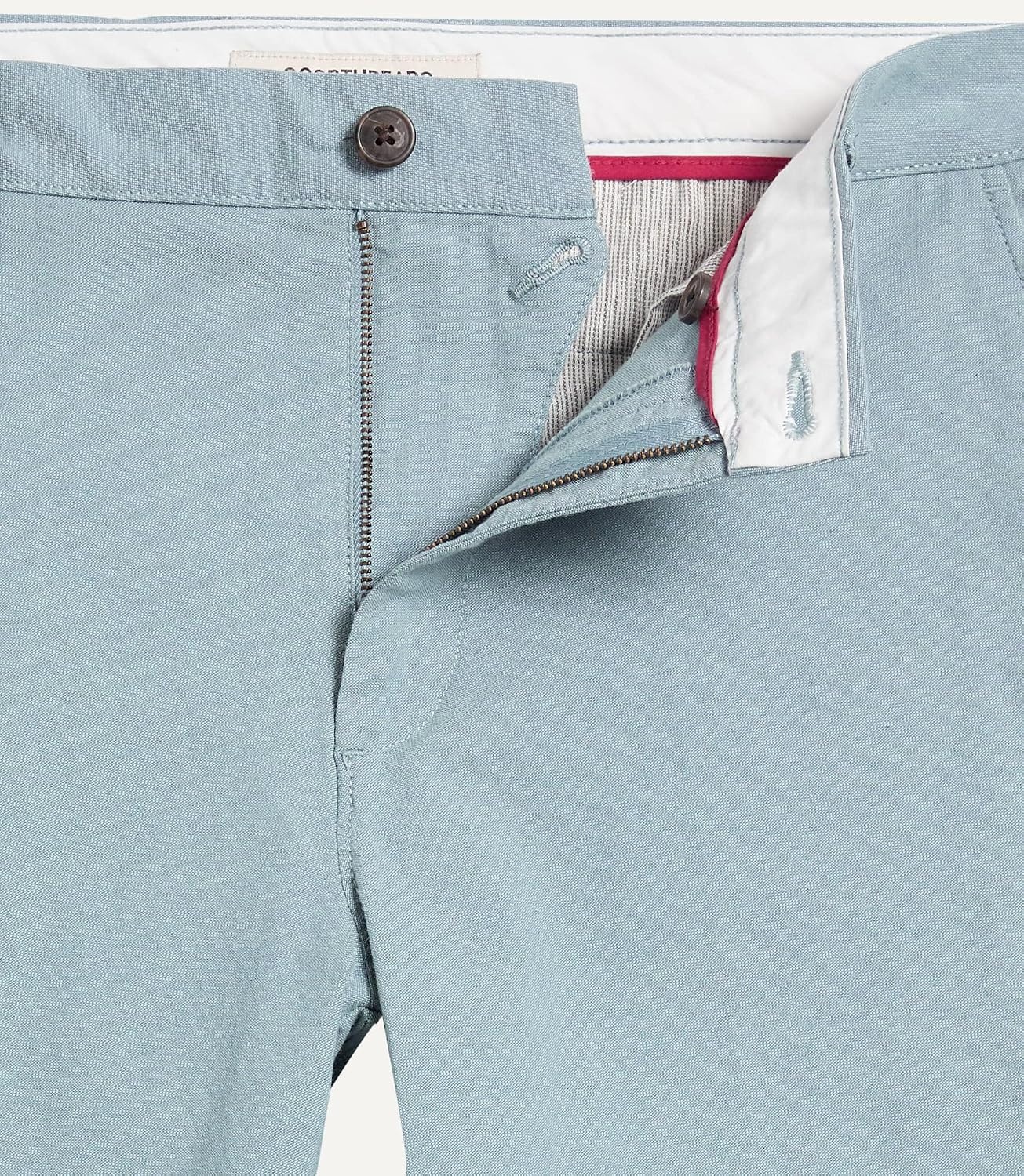 image:imageAmazon Essentials Mens SlimFit 7 Lightweight Comfort Stretch Oxford Shorts with Tapered LegPale Blue