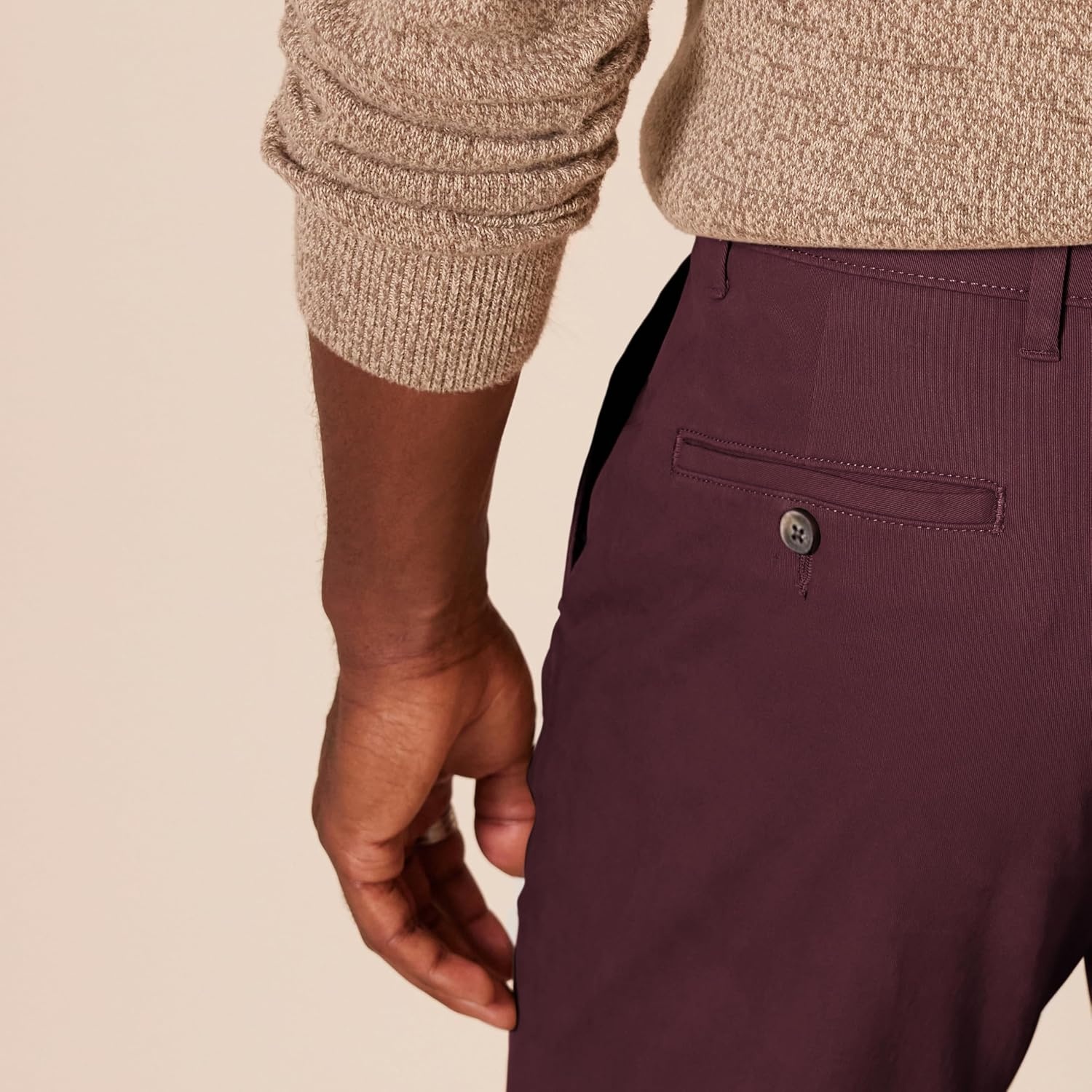 image:imageAmazon Essentials Mens SlimFit AllDay Stretch Casual Chino PantBurgundy