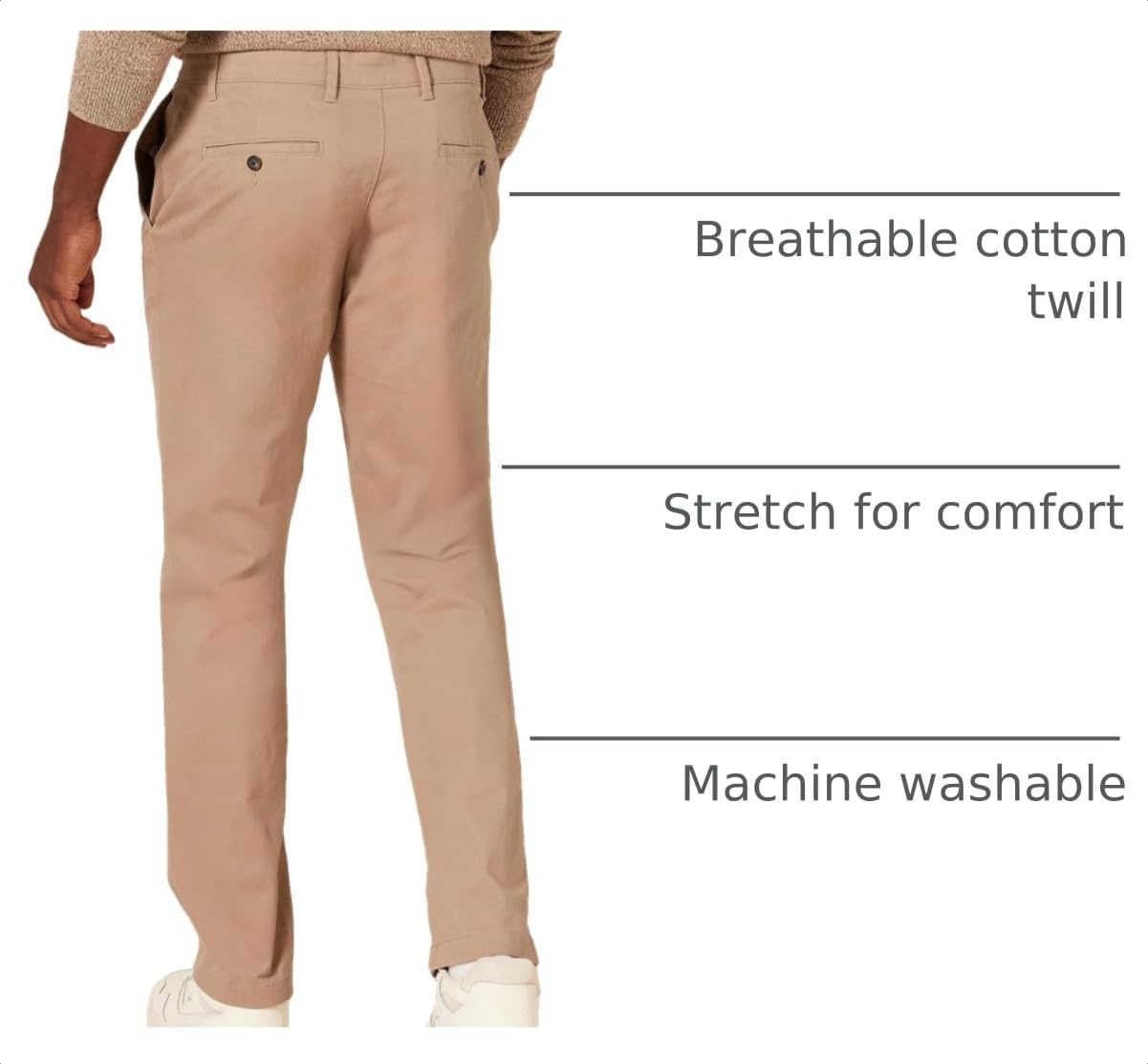image:imageAmazon Essentials Mens SlimFit AllDay Stretch Casual Chino PantDark Khaki