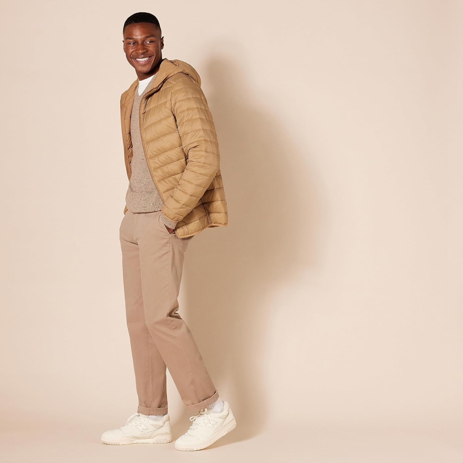 image:imageAmazon Essentials Mens SlimFit AllDay Stretch Casual Chino PantDark Khaki