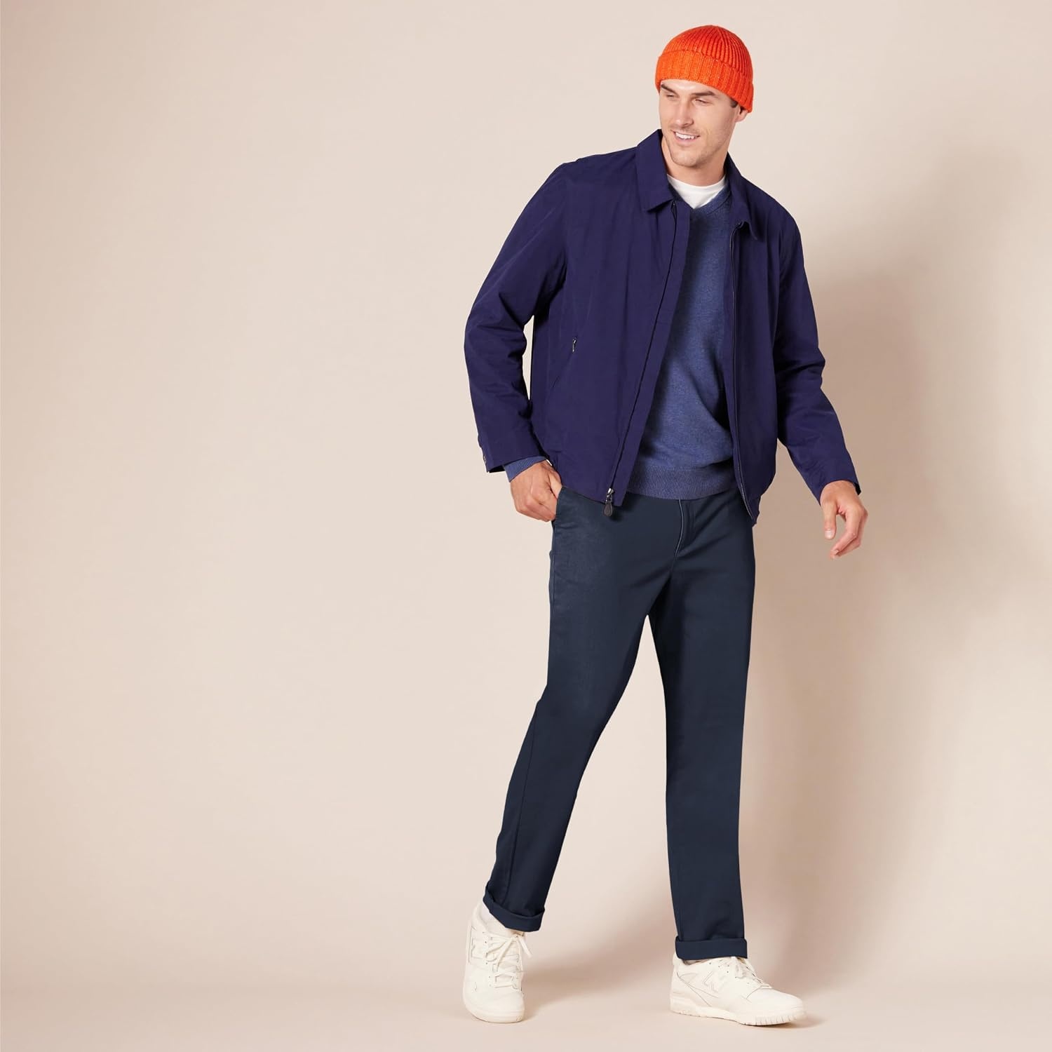 image:imageAmazon Essentials Mens SlimFit AllDay Stretch Casual Chino PantDark Navy