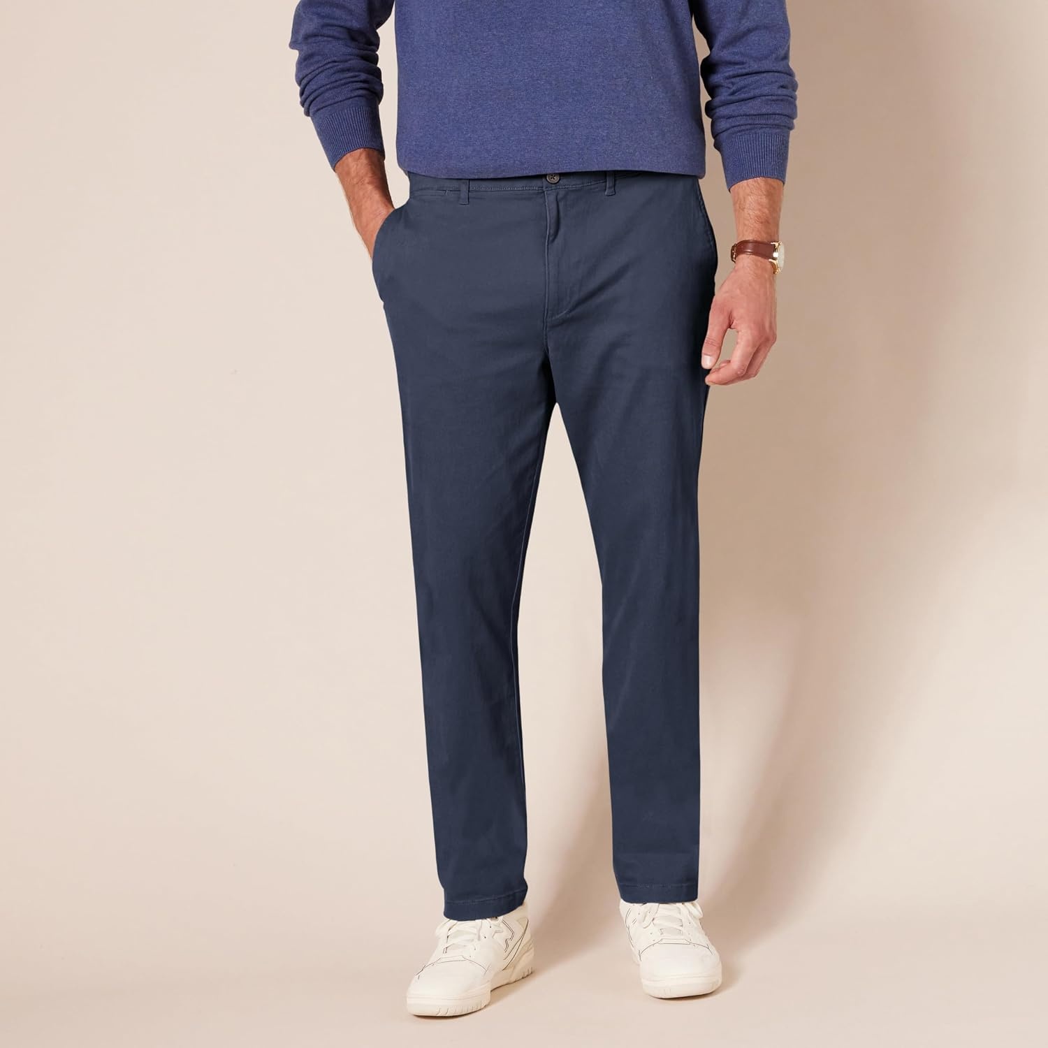 image:imageAmazon Essentials Mens SlimFit AllDay Stretch Casual Chino PantDark Navy