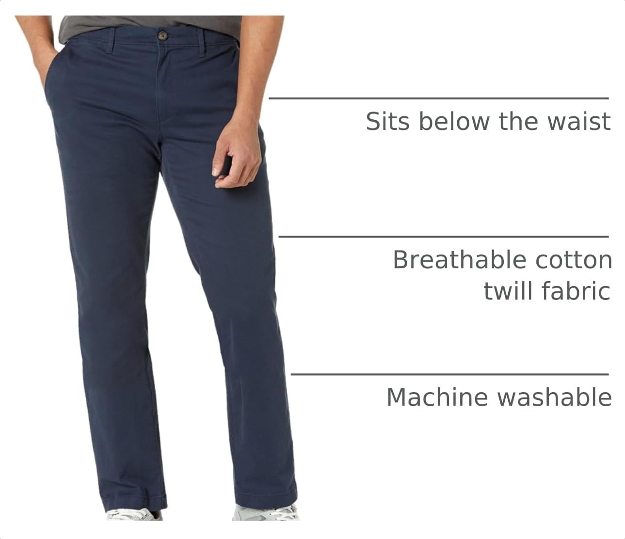 image:imageAmazon Essentials Mens SlimFit AllDay Stretch Casual Chino PantDark Navy