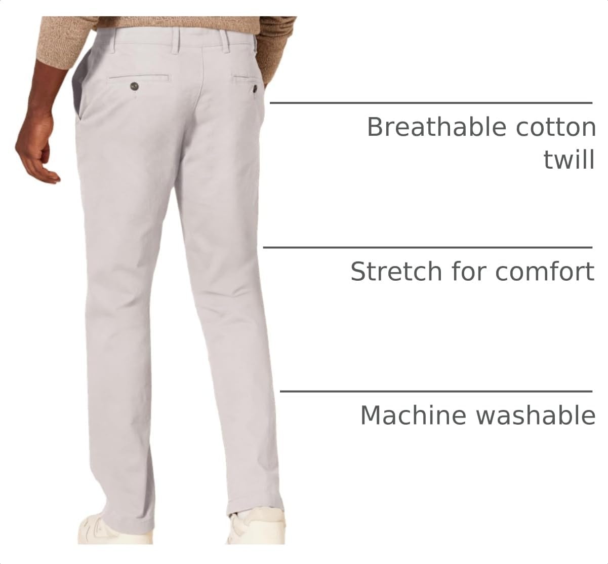 image:imageAmazon Essentials Mens SlimFit AllDay Stretch Casual Chino PantGrey
