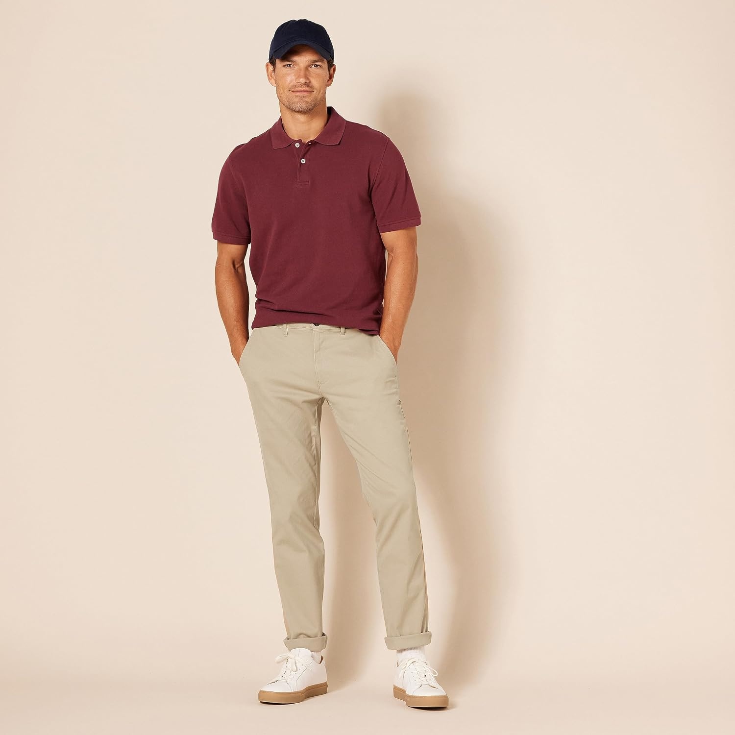image:imageAmazon Essentials Mens SlimFit AllDay Stretch Casual Chino PantKhaki