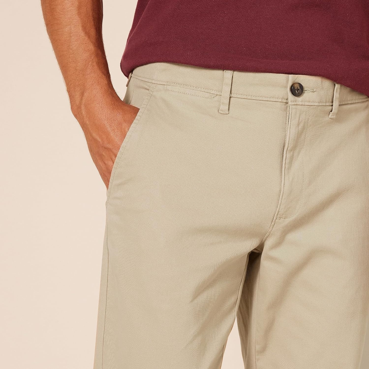 image:imageAmazon Essentials Mens SlimFit AllDay Stretch Casual Chino PantKhaki Brown