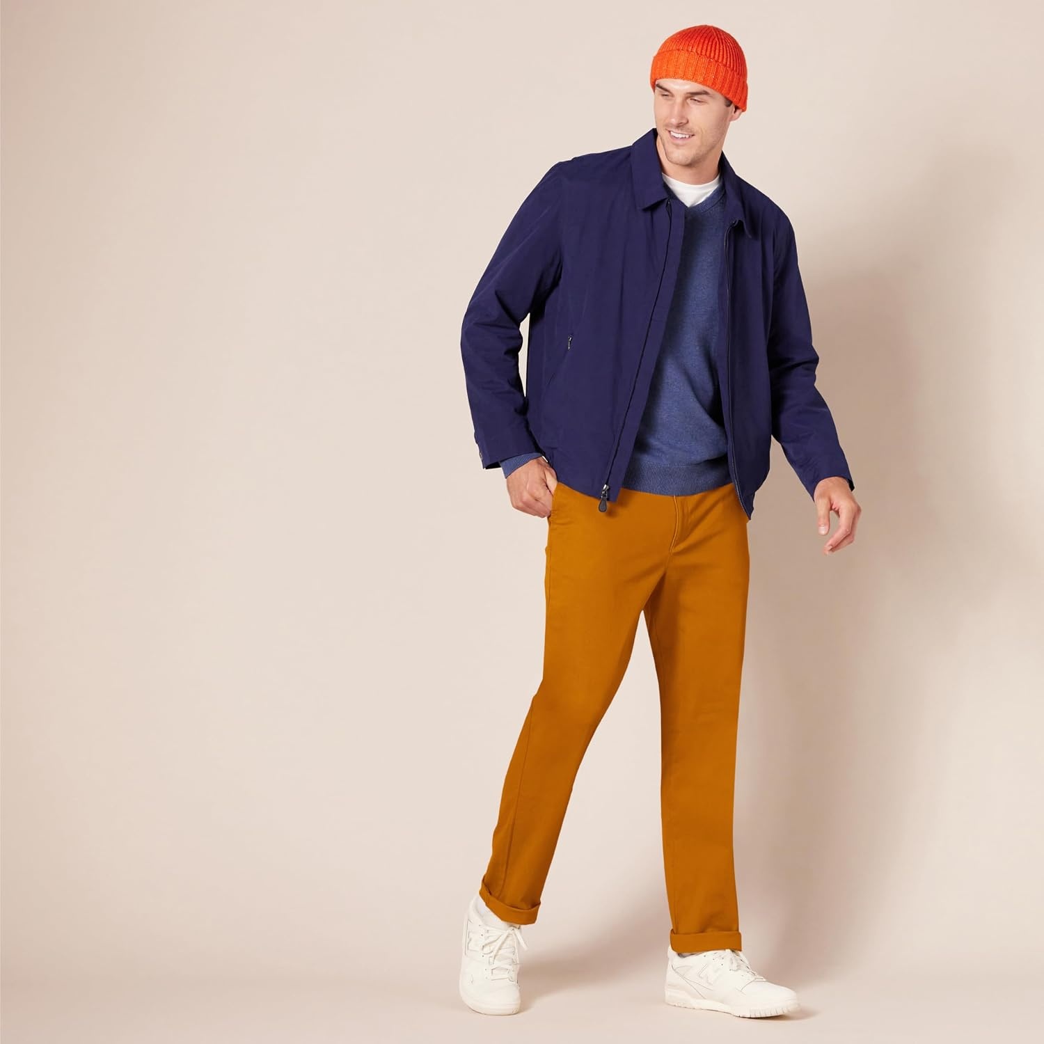 image:imageAmazon Essentials Mens SlimFit AllDay Stretch Casual Chino PantNutmeg