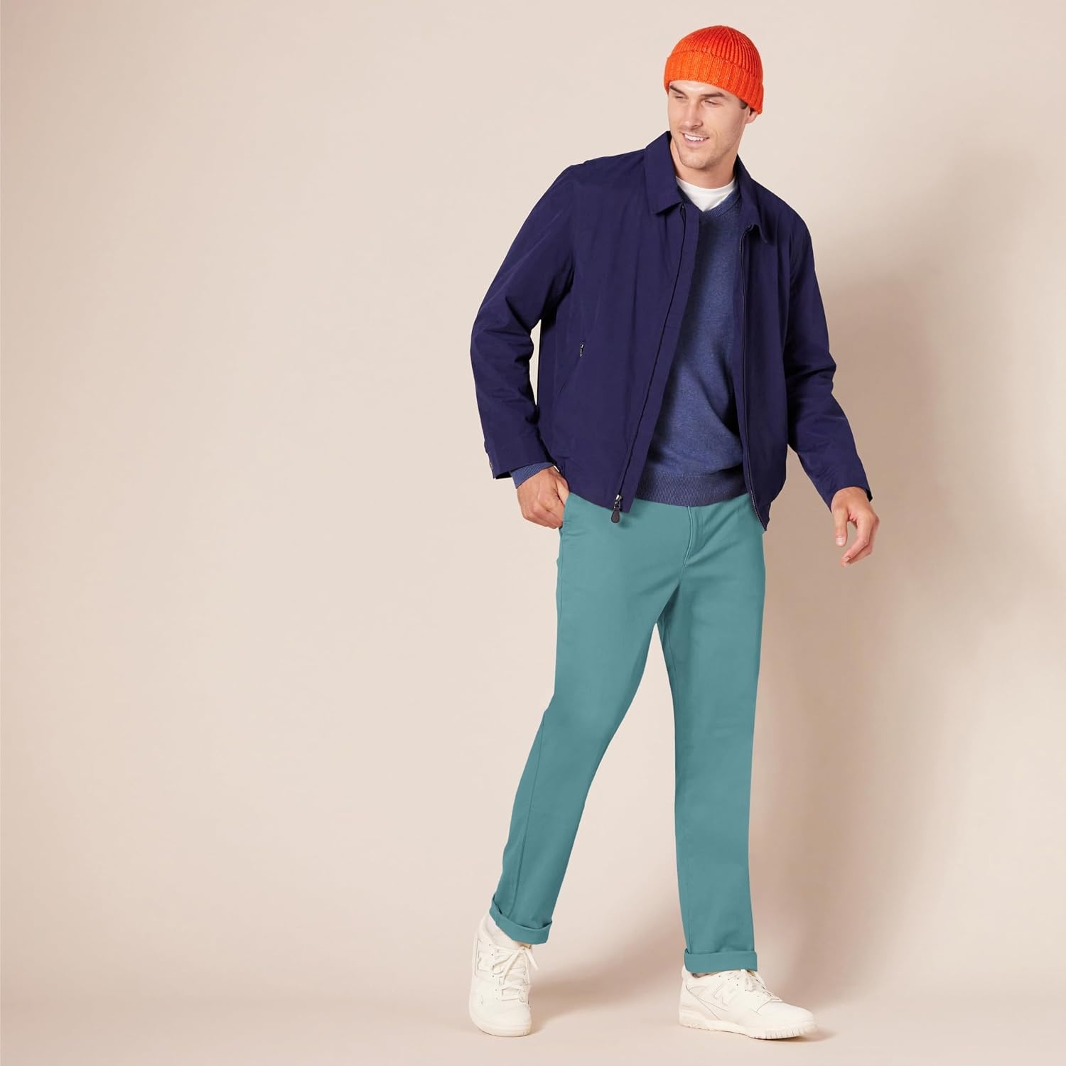 image:imageAmazon Essentials Mens SlimFit AllDay Stretch Casual Chino PantSage Green
