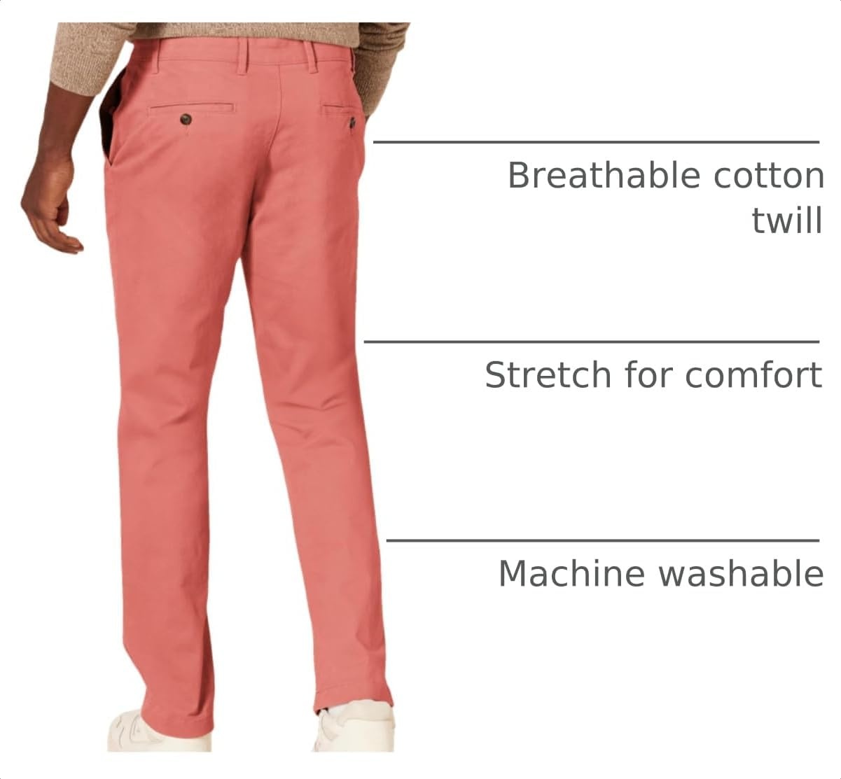 image:imageAmazon Essentials Mens SlimFit AllDay Stretch Casual Chino PantWashed Red
