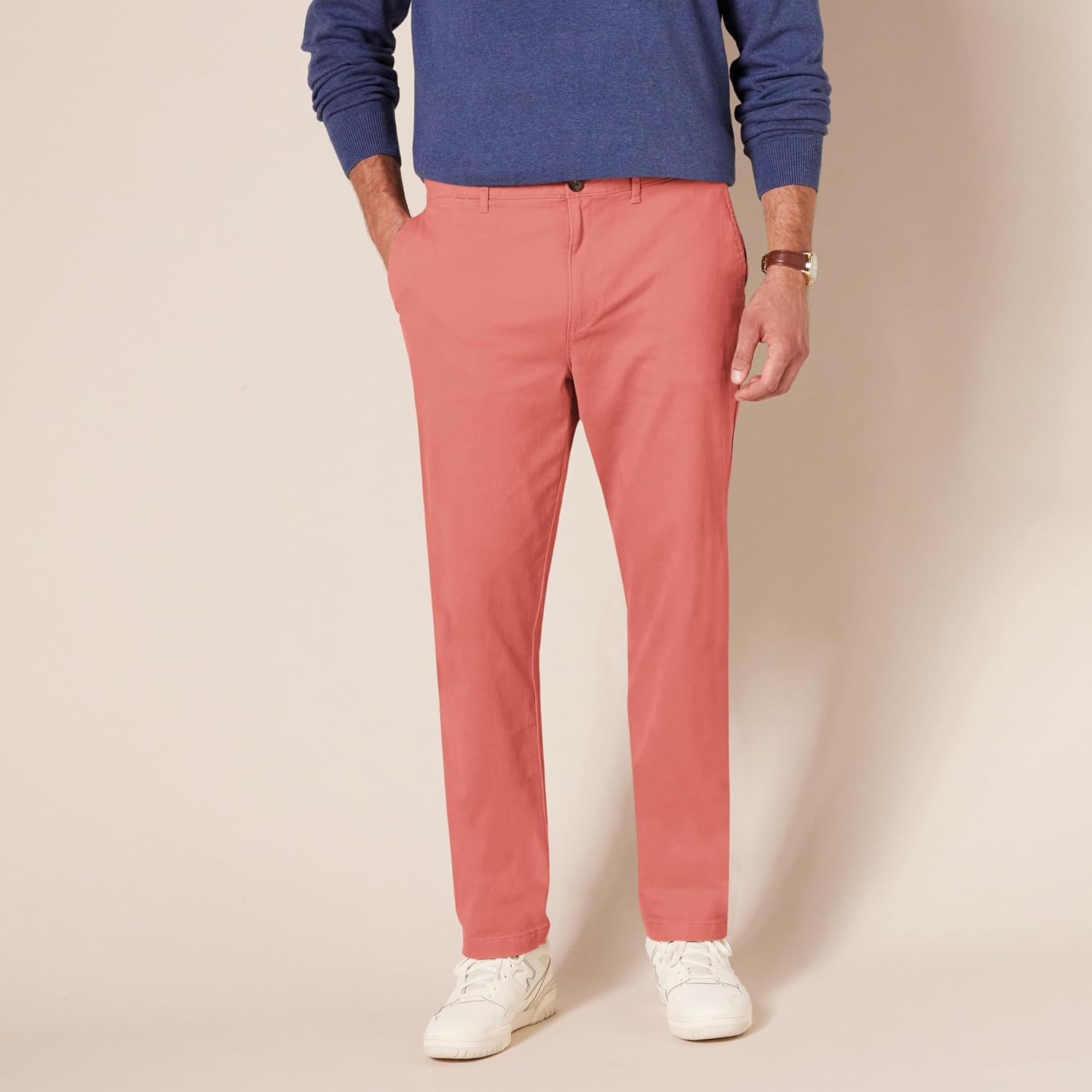 image:imageAmazon Essentials Mens SlimFit AllDay Stretch Casual Chino PantWashed Red