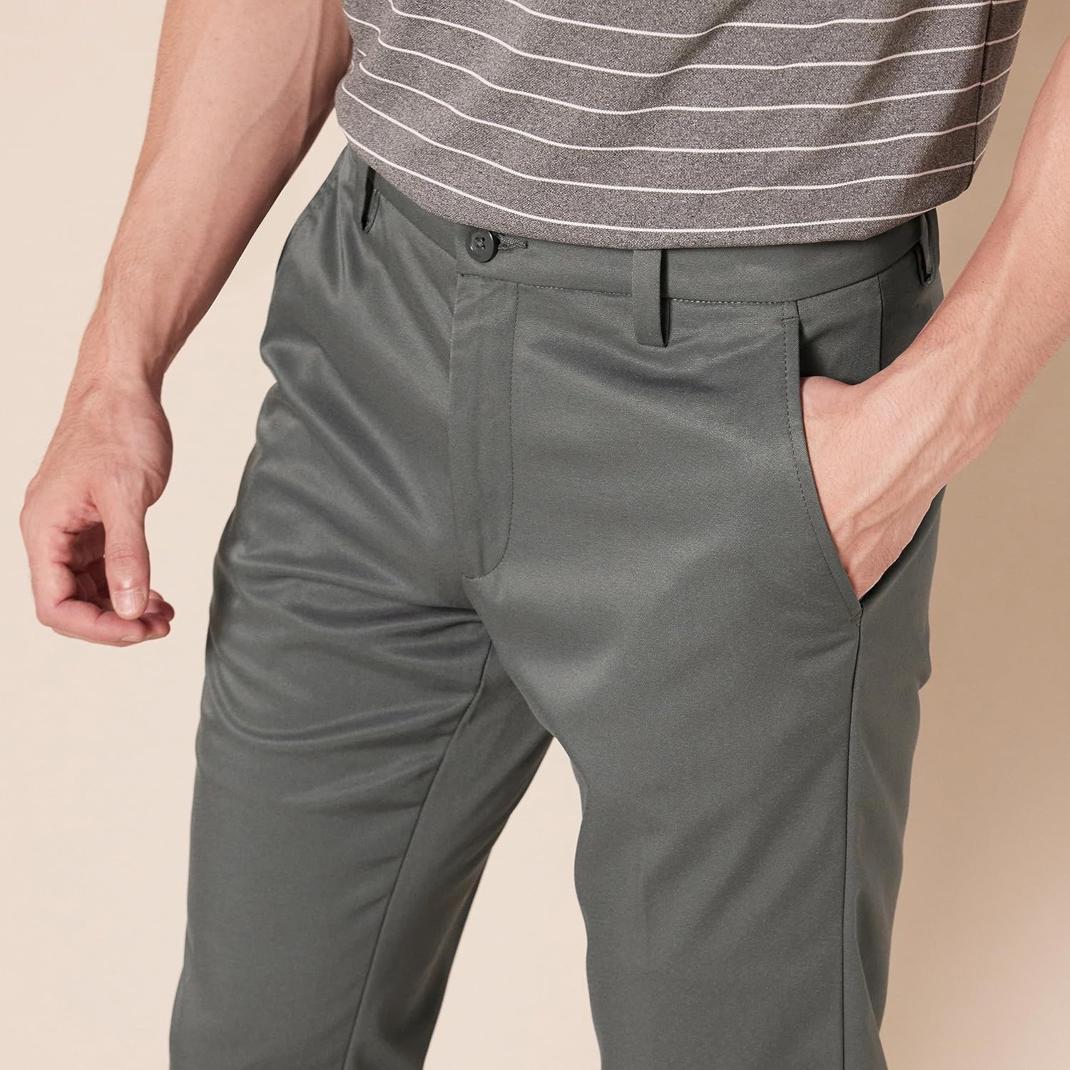 image:imageAmazon Essentials Mens SlimFit AllDay Stretch Golf PantGray