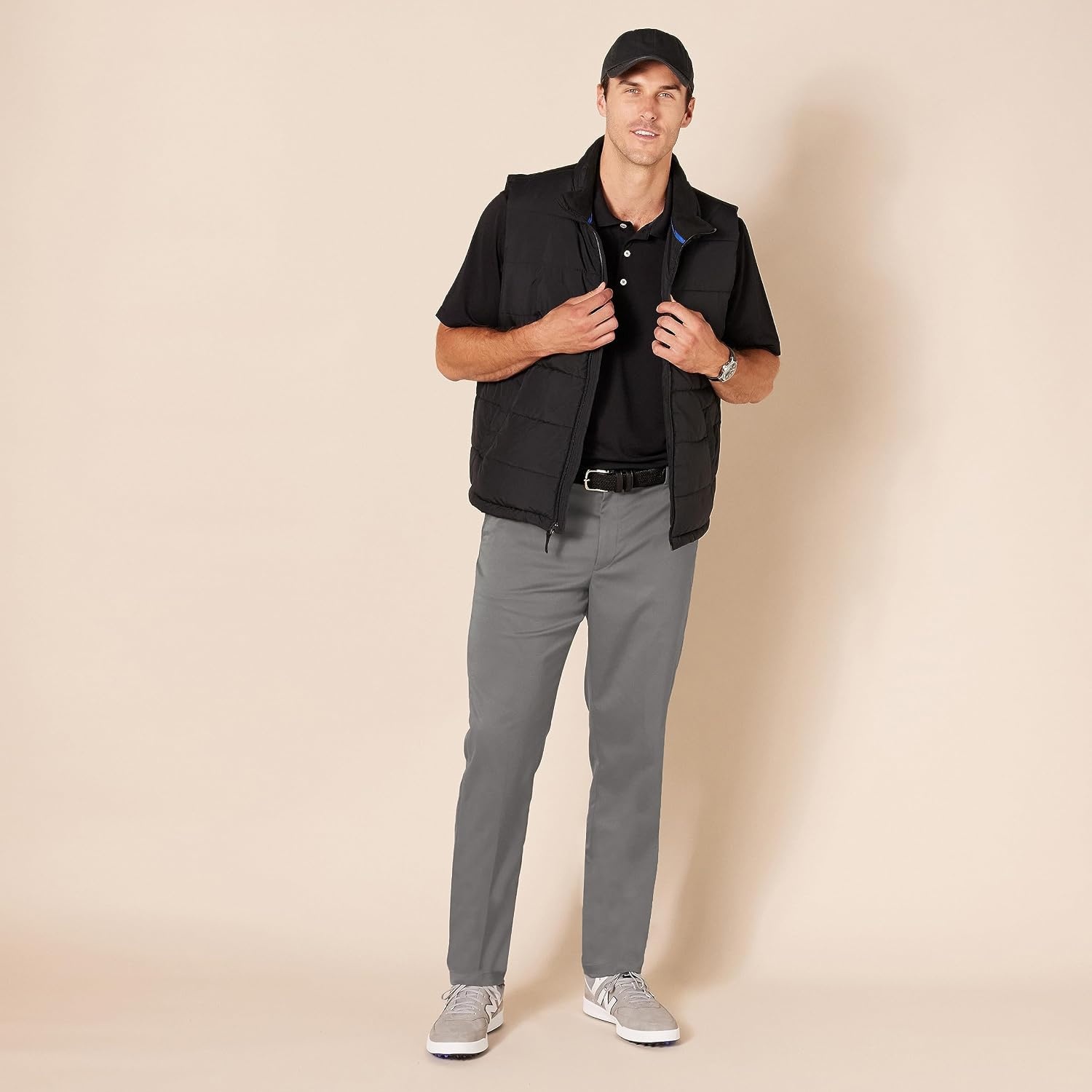 image:imageAmazon Essentials Mens SlimFit AllDay Stretch Golf PantGray