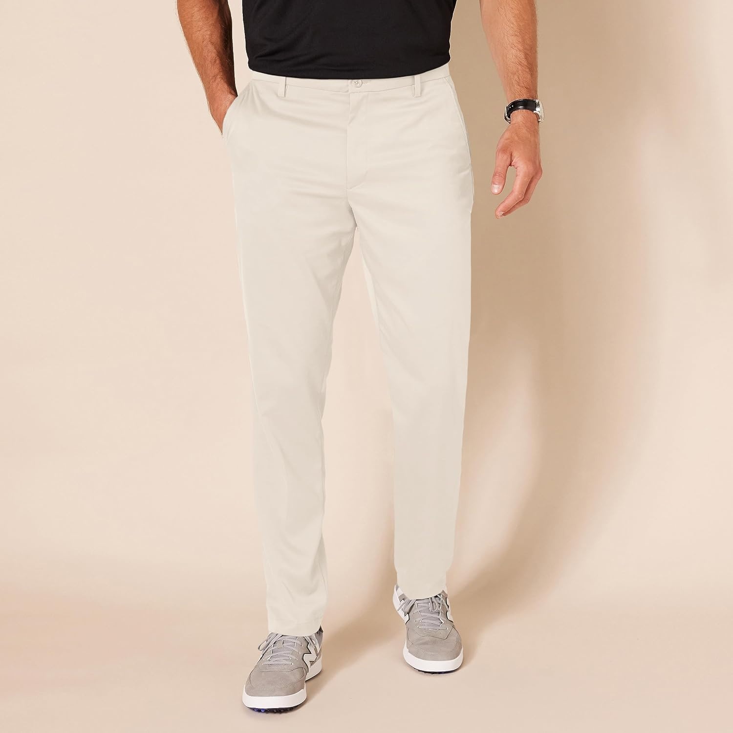 image:imageAmazon Essentials Mens SlimFit AllDay Stretch Golf PantLight Beige