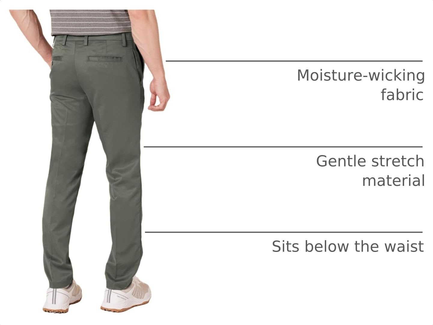 image:imageAmazon Essentials Mens SlimFit AllDay Stretch Golf PantOlive