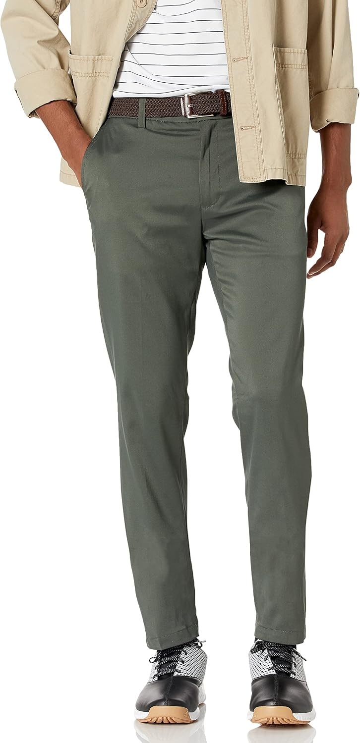 image:imageAmazon Essentials Mens SlimFit AllDay Stretch Golf PantOlive