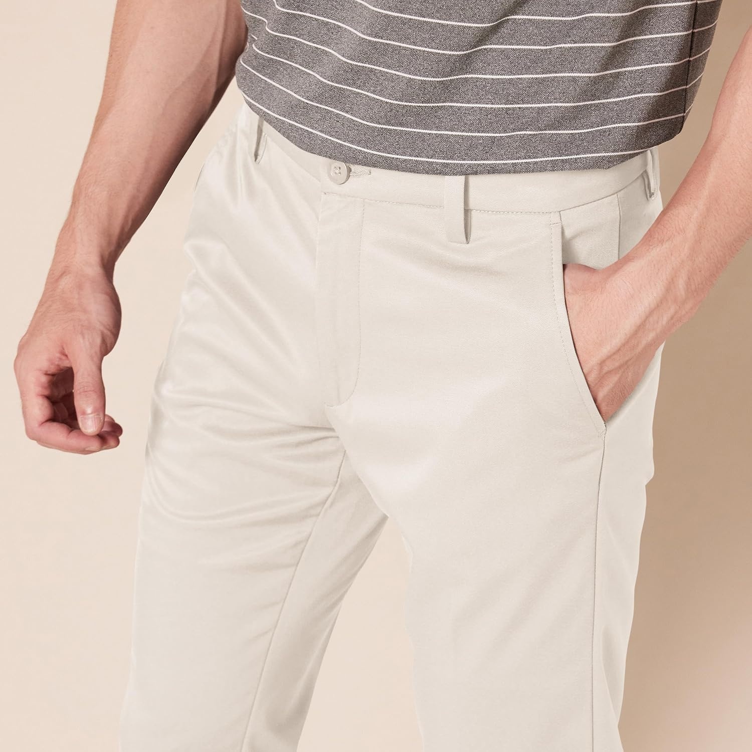 image:imageAmazon Essentials Mens SlimFit AllDay Stretch Golf PantStone
