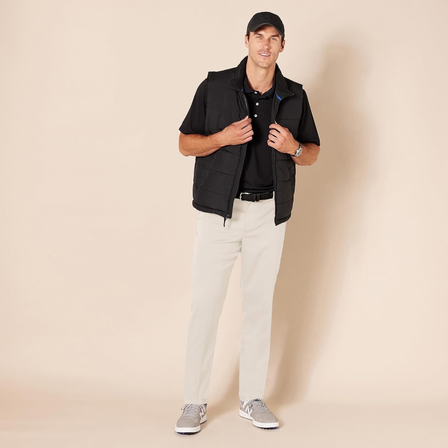 image:imageAmazon Essentials Mens SlimFit AllDay Stretch Golf PantStone