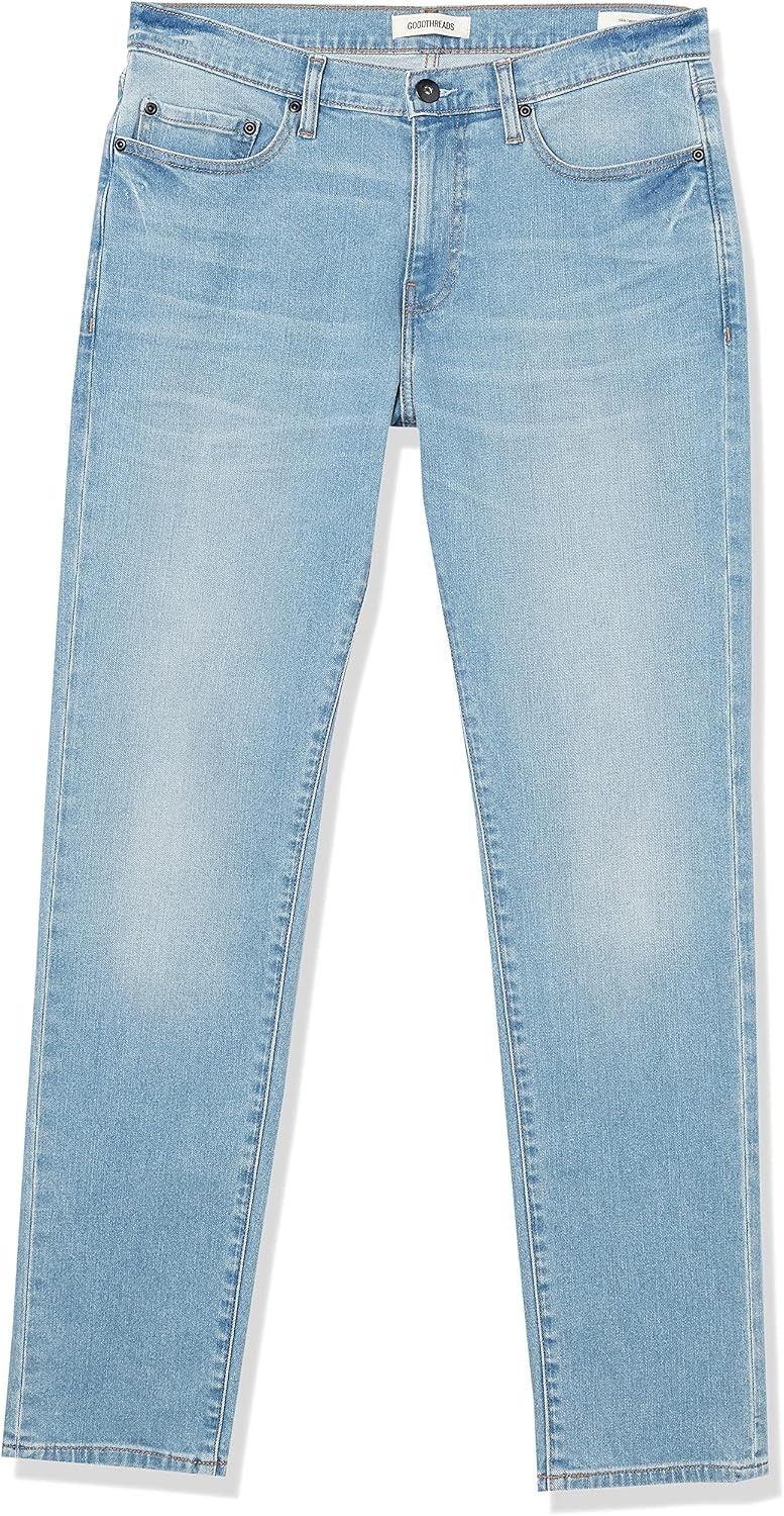 image:imageAmazon Essentials Mens SlimFit Comfort Stretch Jeans Discontinued ColorsLight Blue