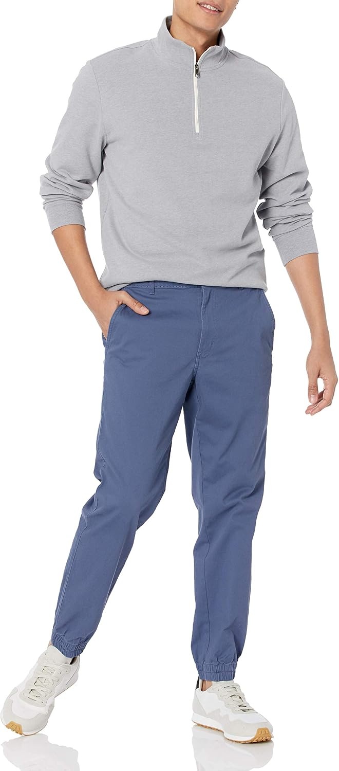 image:imageAmazon Essentials Mens SlimFit Cotton Joggers BreathableIndigo Blue