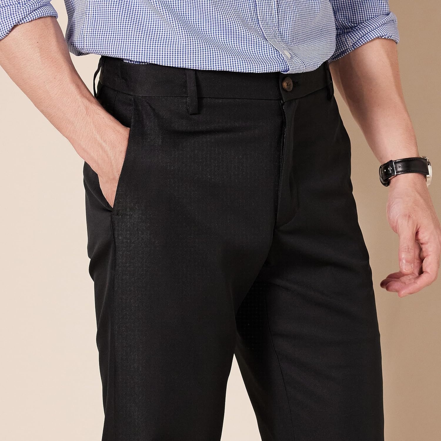 image:imageAmazon Essentials Mens SlimFit FlatFront Dress PantBlack