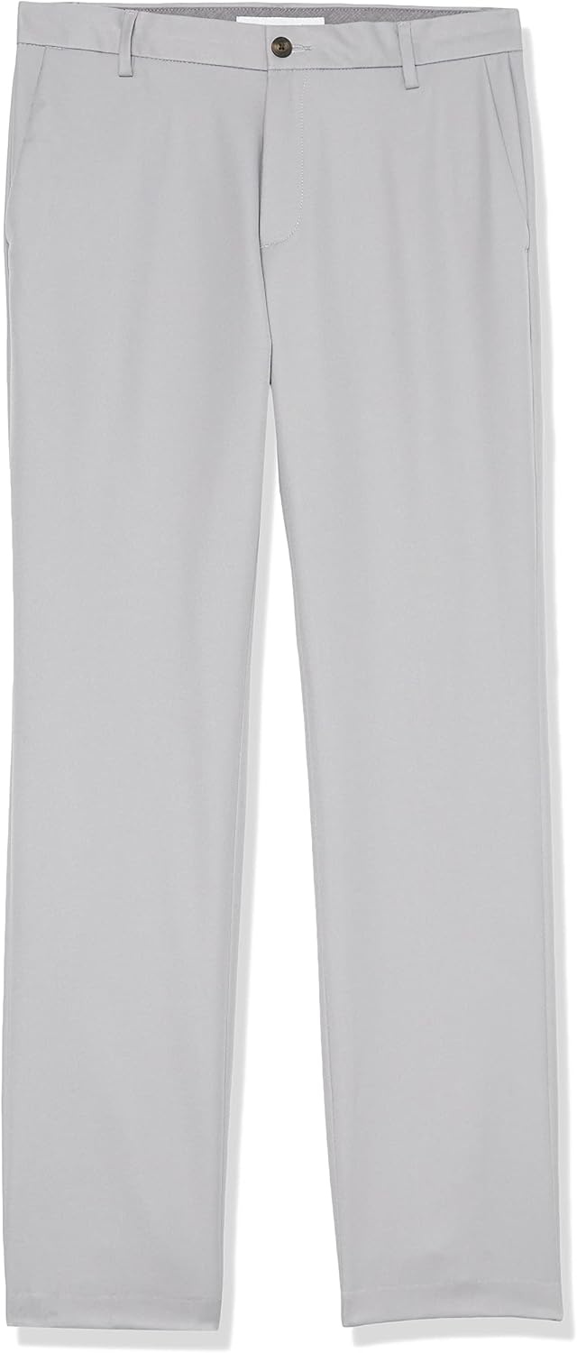 image:imageAmazon Essentials Mens SlimFit FlatFront Dress PantLight Grey