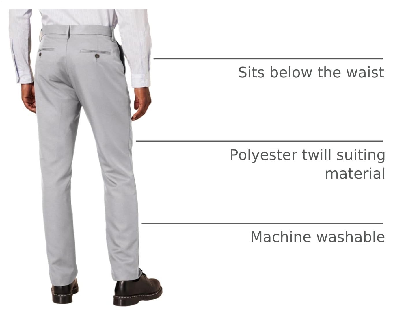 image:imageAmazon Essentials Mens SlimFit FlatFront Dress PantLight Grey