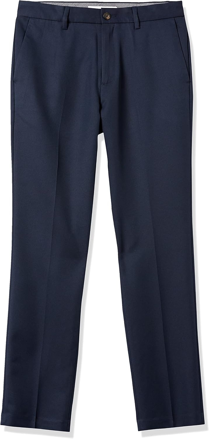 image:imageAmazon Essentials Mens SlimFit FlatFront Dress PantNavy