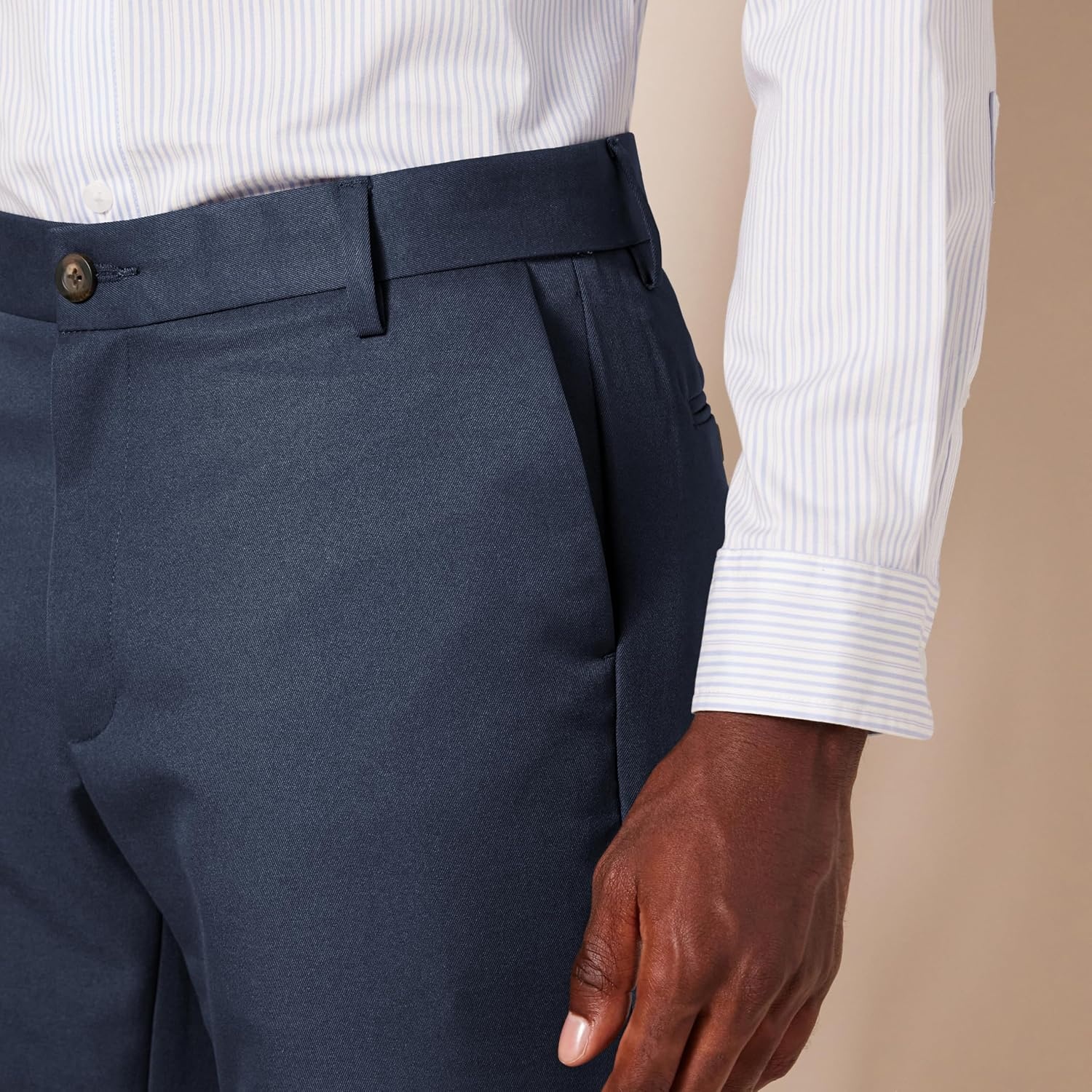 image:imageAmazon Essentials Mens SlimFit FlatFront Dress PantNavy