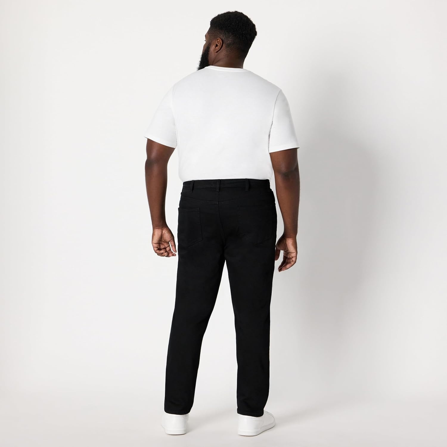 image:imageAmazon Essentials Mens SlimFit Jeans with Tapered Leg 5Pocket Styling Zip FlyBlackheavyweight