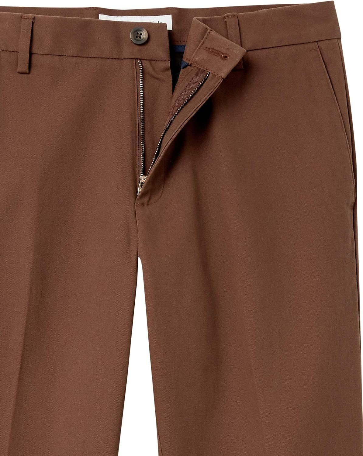 image:imageAmazon Essentials Mens SlimFit WrinkleResistant FlatFront Chino PantBrown