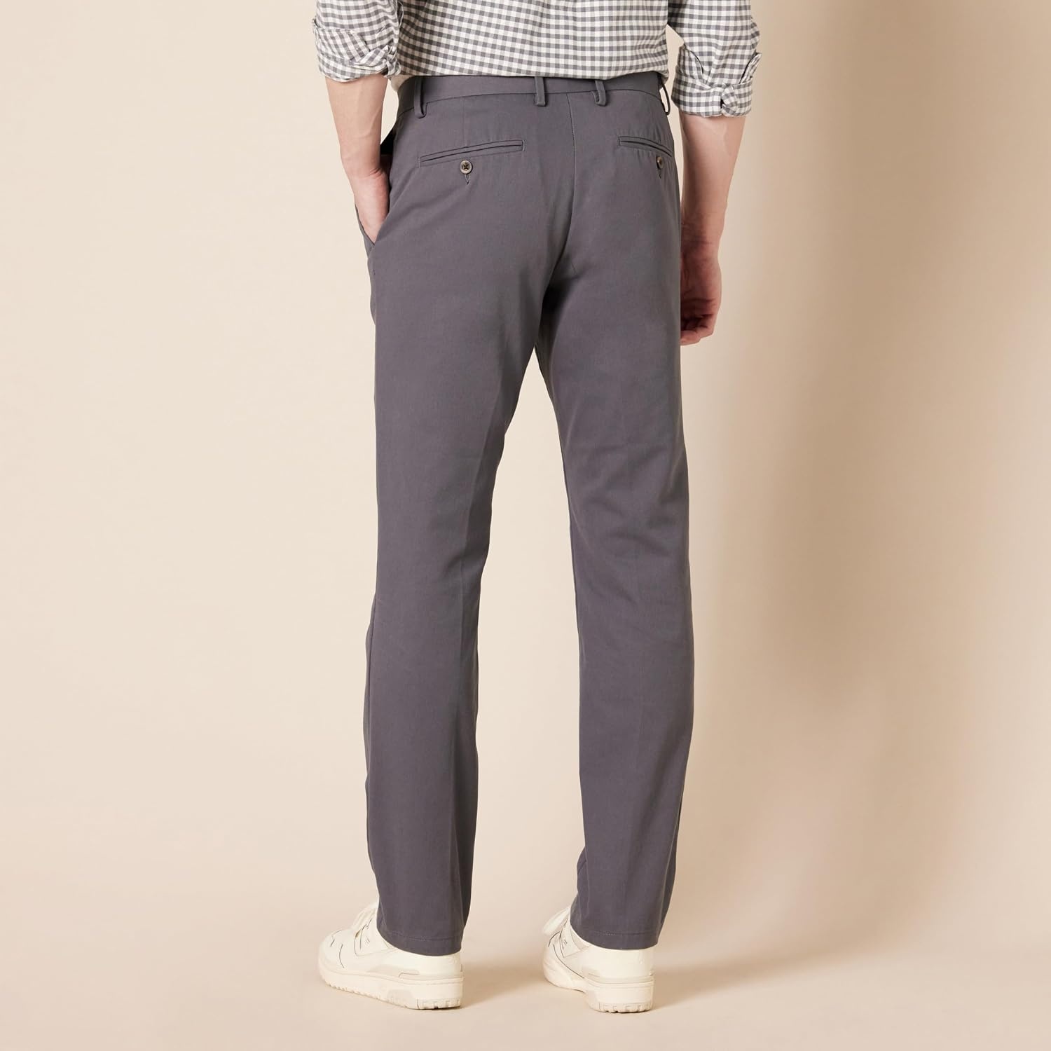 image:imageAmazon Essentials Mens SlimFit WrinkleResistant FlatFront Chino PantCharcoal