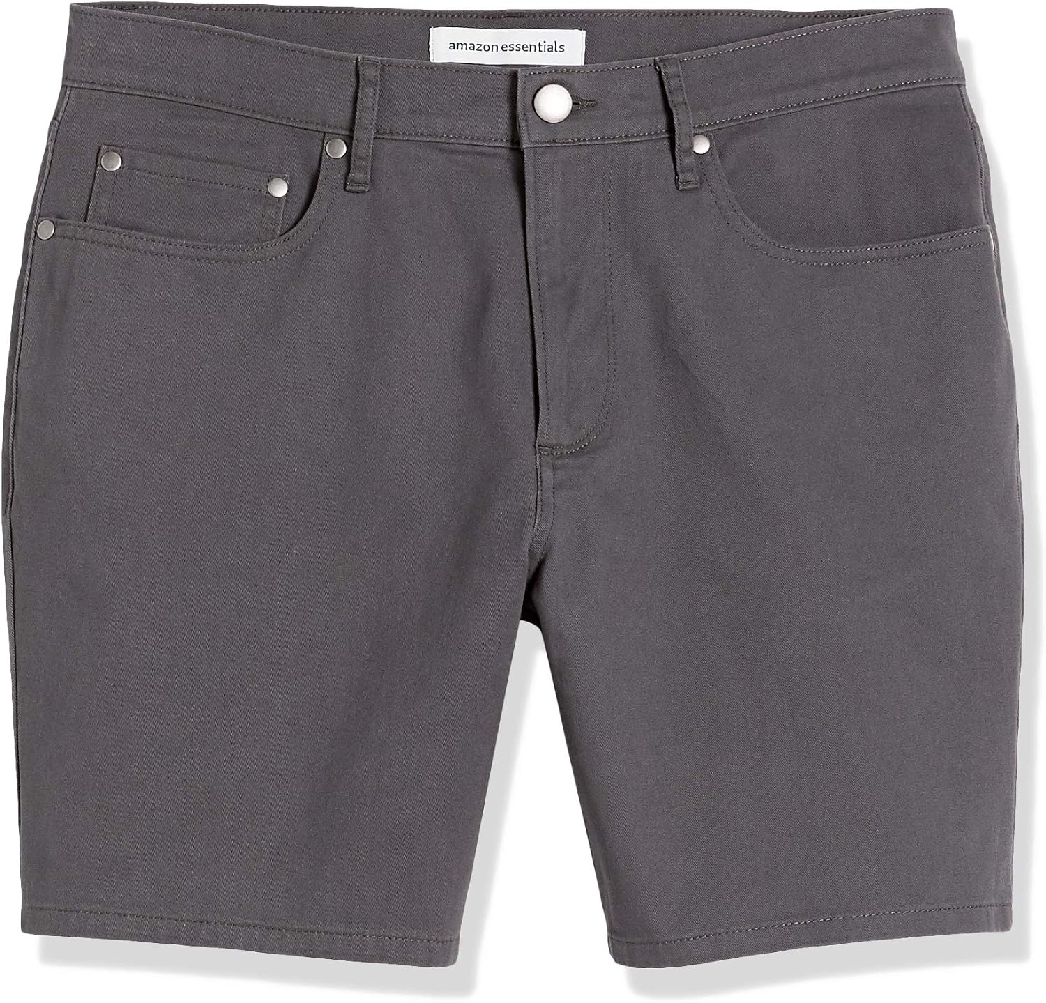 image:imageAmazon Essentials Mens StraightFit 7 Inseam Stretch 5Pocket ShortsDark Grey