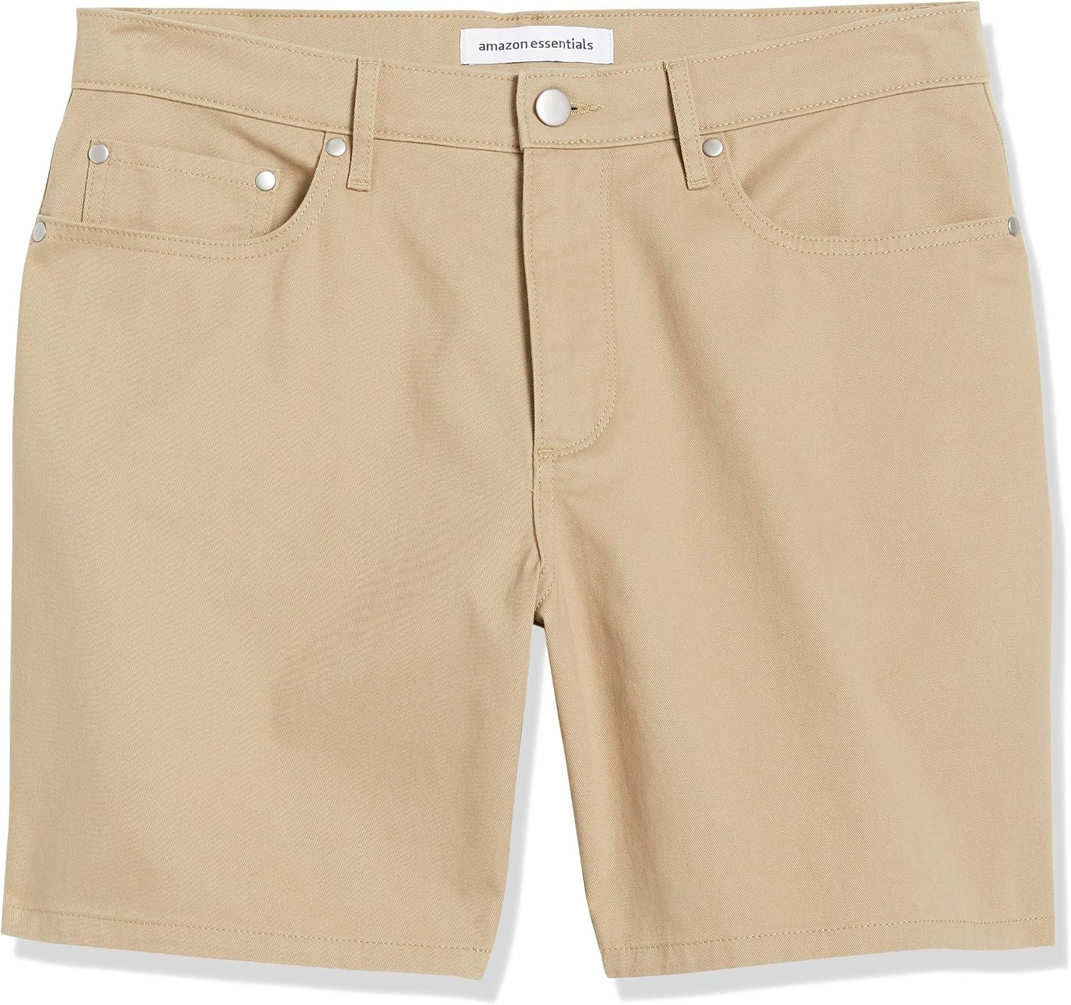 image:imageAmazon Essentials Mens StraightFit 7 Inseam Stretch 5Pocket ShortsKhaki